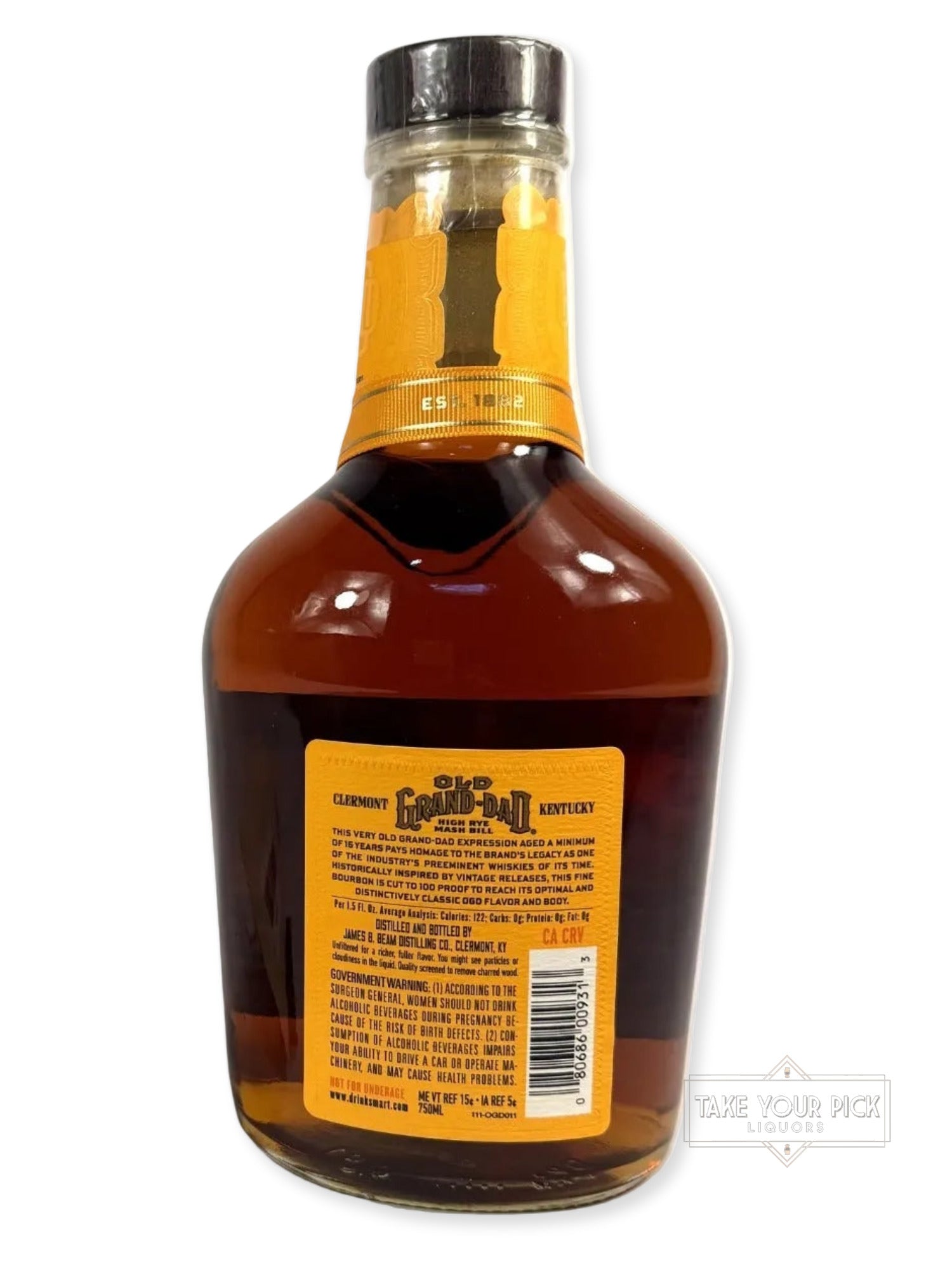 Old Grand-Dad National Distillers 86pf. 1.75 Liter 1991