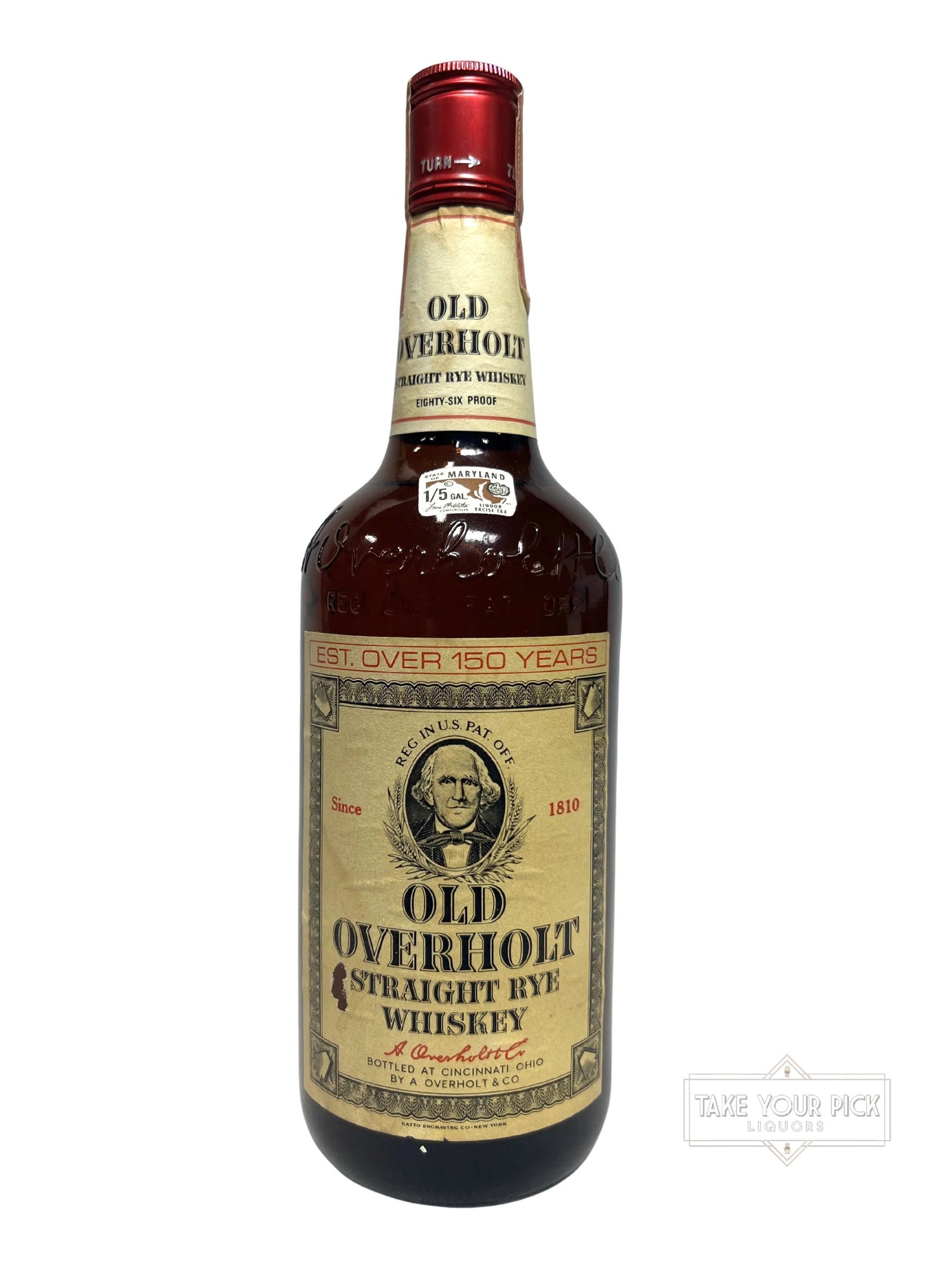 Old Overholt Straight Rye 1972 PA distilled (National Distillers) - 86 Proof