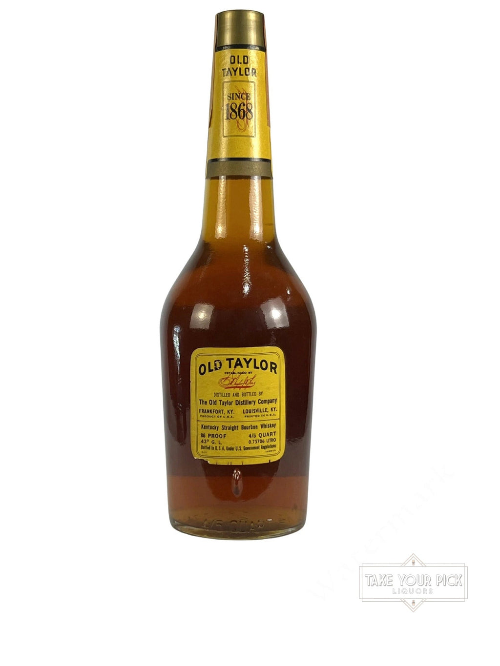 Old Taylor National Distillers 4/5 quart 1973 - 86 Proof