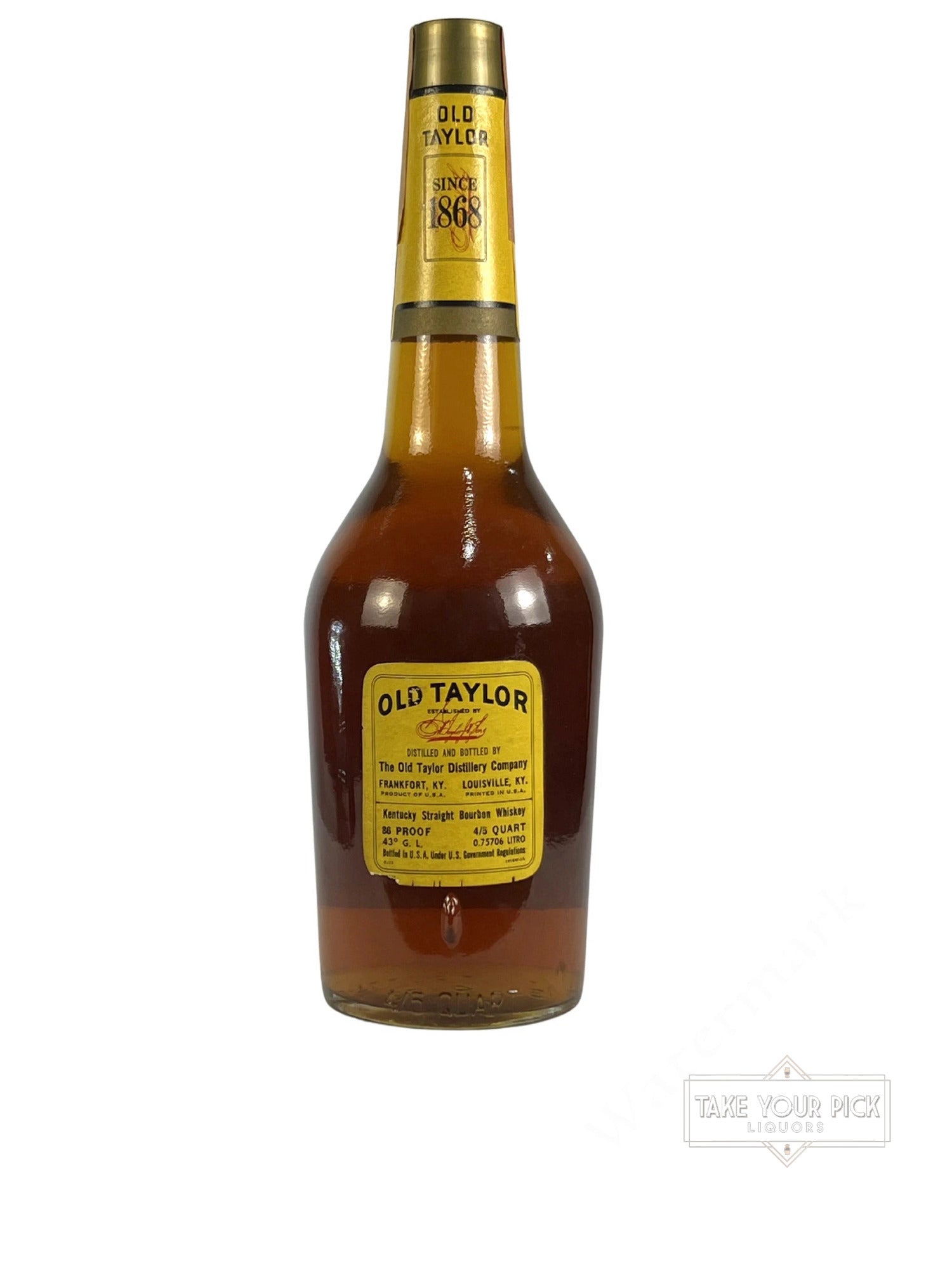 Old Taylor National Distillers 4/5 quart 1973 - 86 Proof