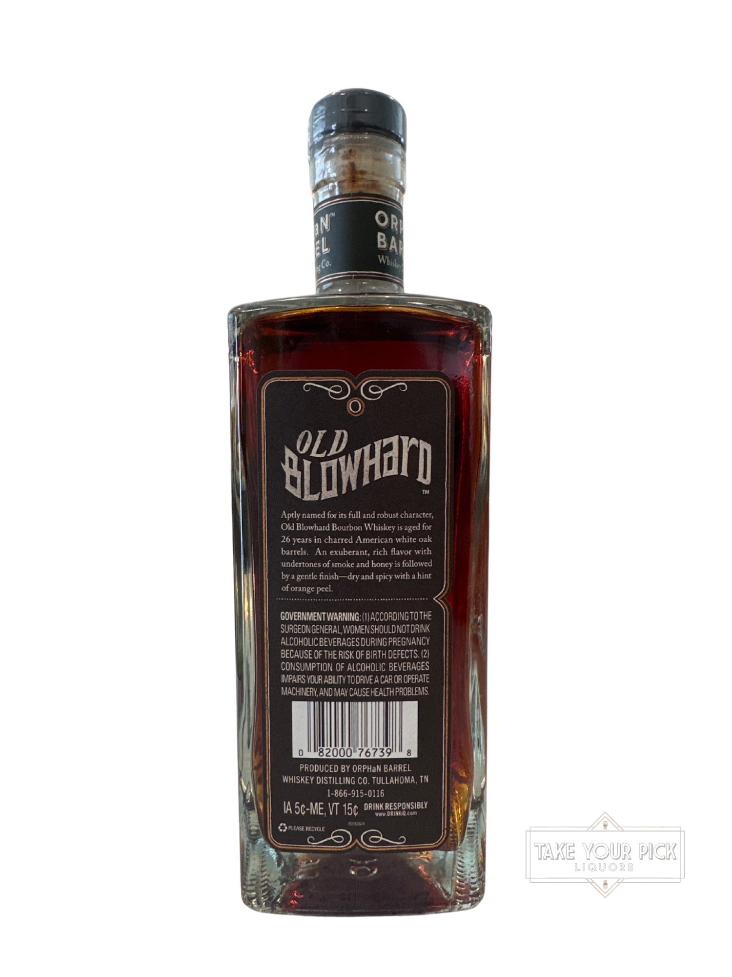 Orphan Barrel Whiskey Distilling Co. Old Blowhard Kentucky Bourbon Whiskey 90.7 Proof