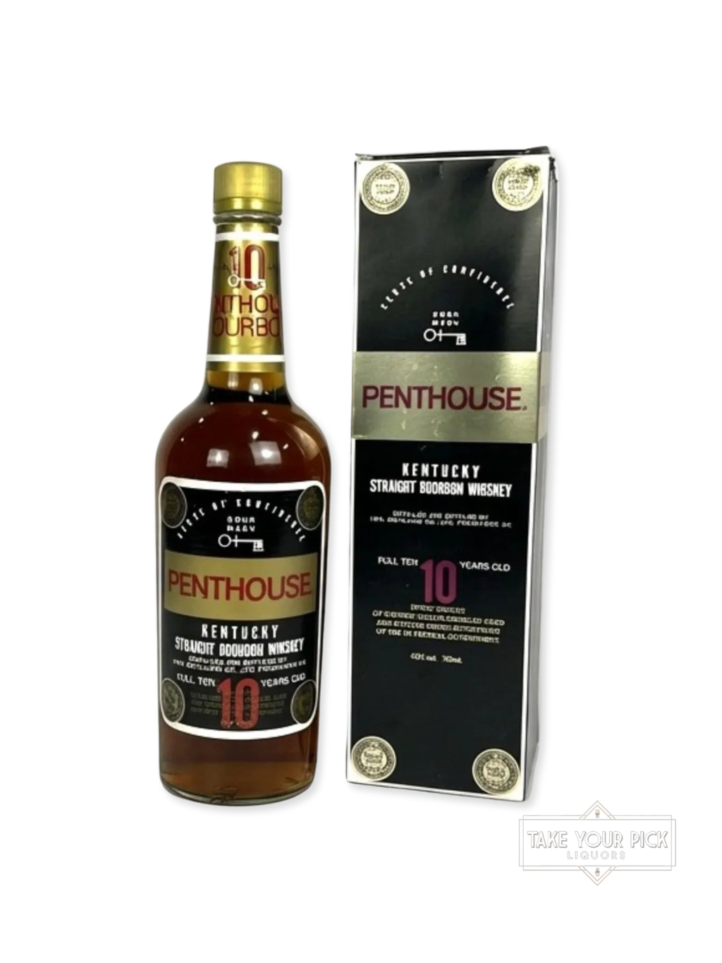 Penthouse Kentucky Straight Bourbon Whiskey 1989 - 86 Proof - Bottle Front