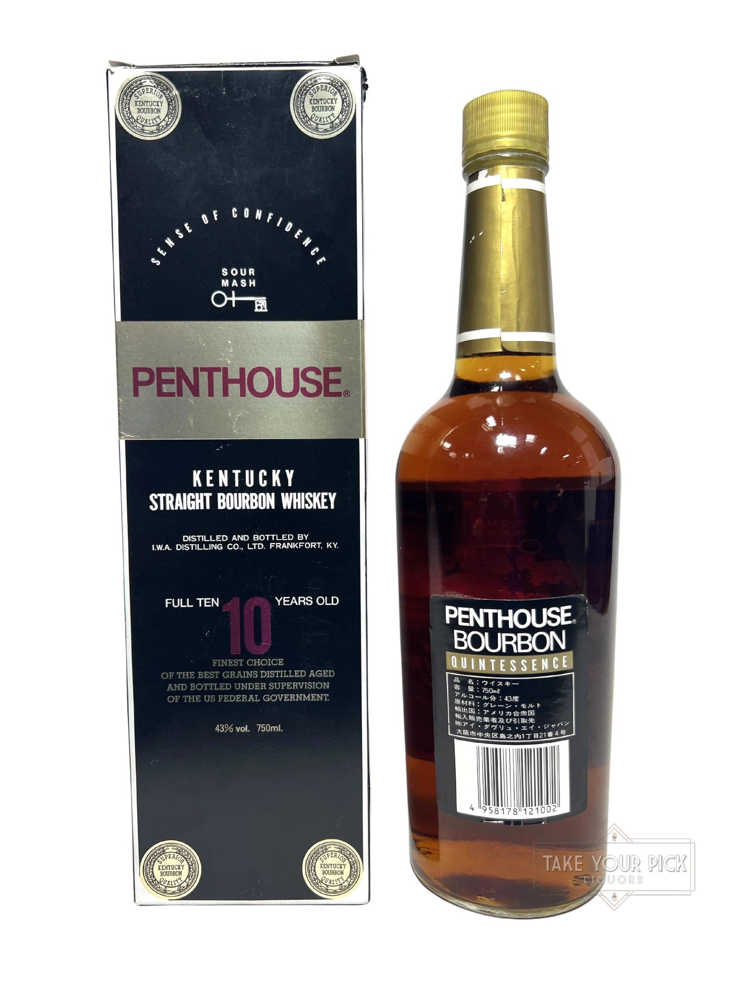 Penthouse Kentucky Straight Bourbon Whiskey 1989 - 86 Proof