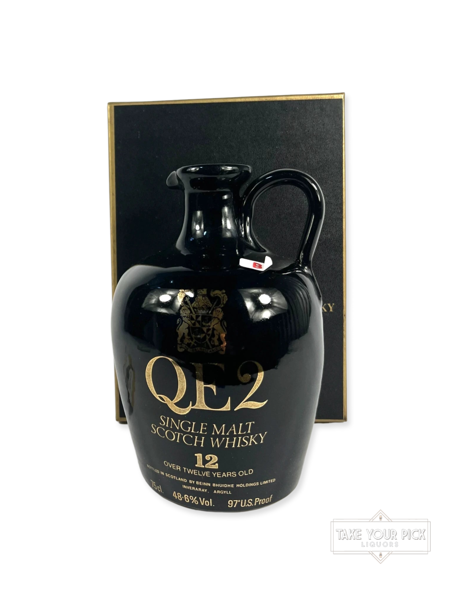 QE2 12-year (Auchentoshan) sold on the Queen Elizabeth II - 97 Proof - Bottle Front