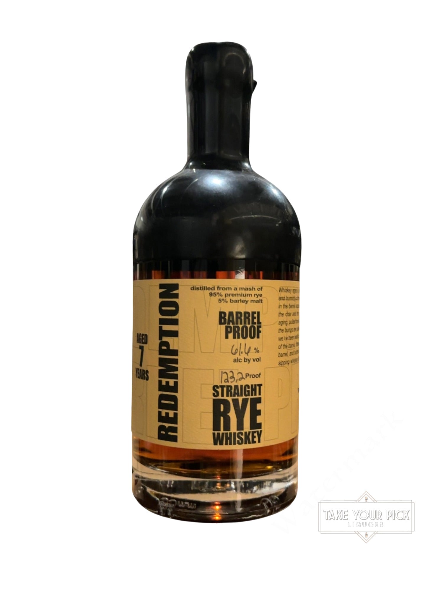 Redemption Barrel Proof Straight Rye Whiskey 123.2 Proof