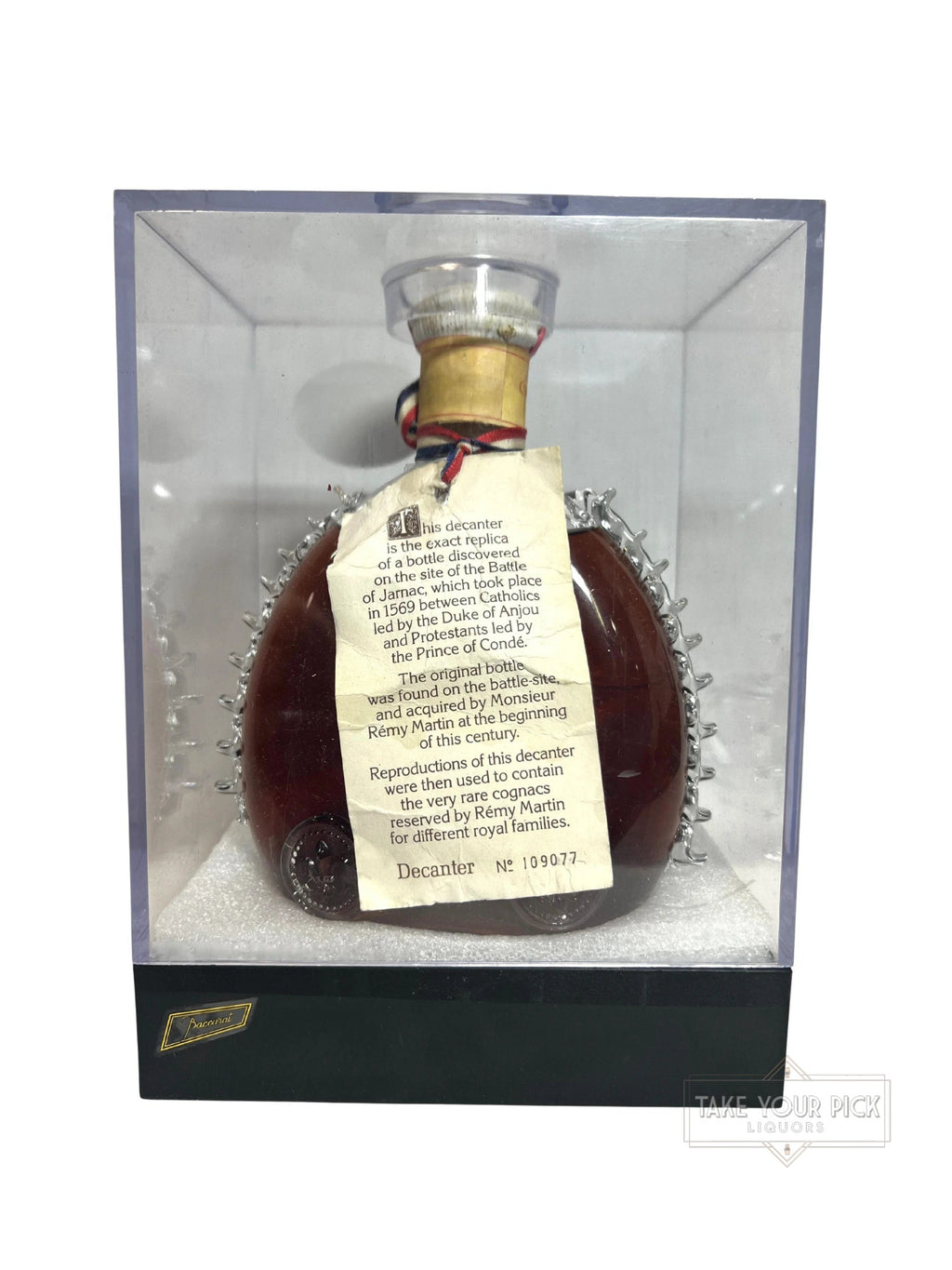 Remy Martin Louis XIII Cognac (1970's) with replacement stopper and case