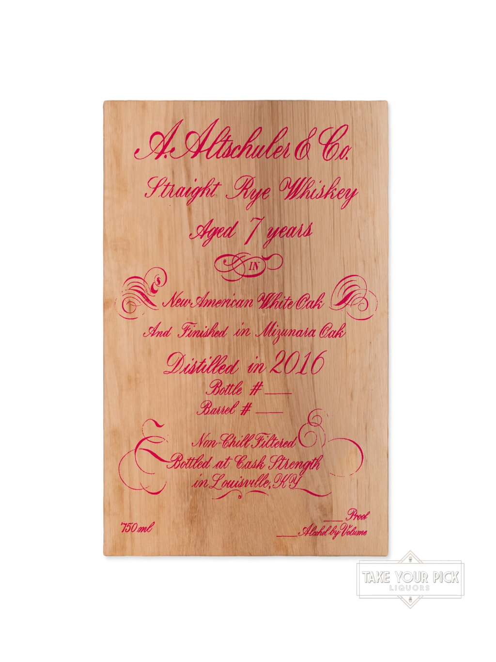 Renegade's Exclusive: A. Altschuler & Co. 7 Year Rye Finished In Mizunara 119.64 Pf.