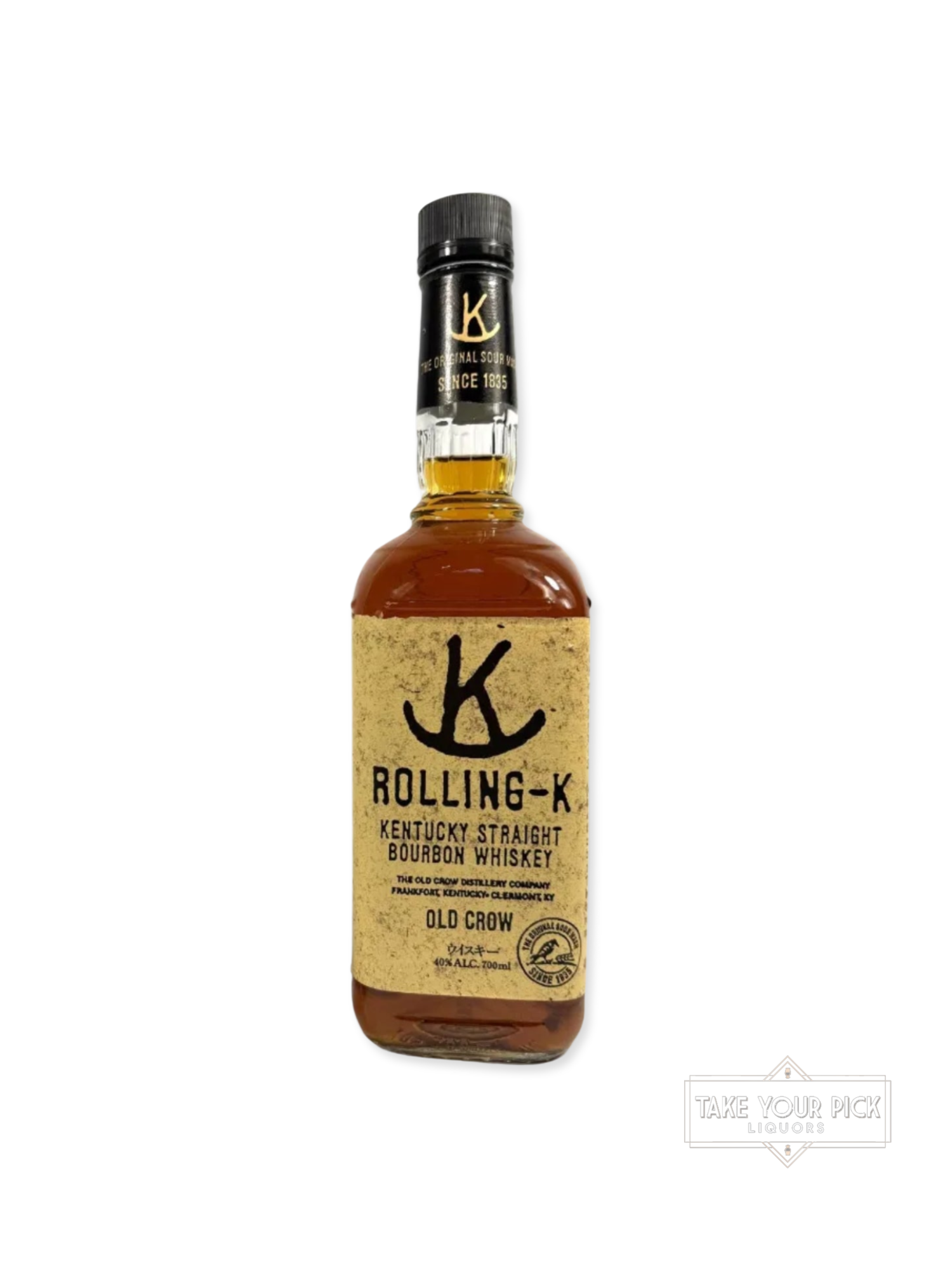 Rolling-K Old Crow 1992 (National Distillers) - 80 Proof - Bottle Front