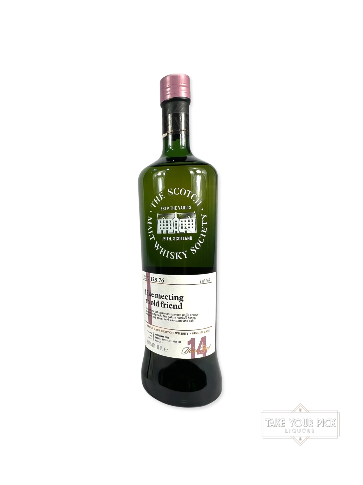 SMWS 125.76 Like Meeting an Old Friend (Glenmorangie) 14-year 2019 - 114.2 Proof - Bottle Front