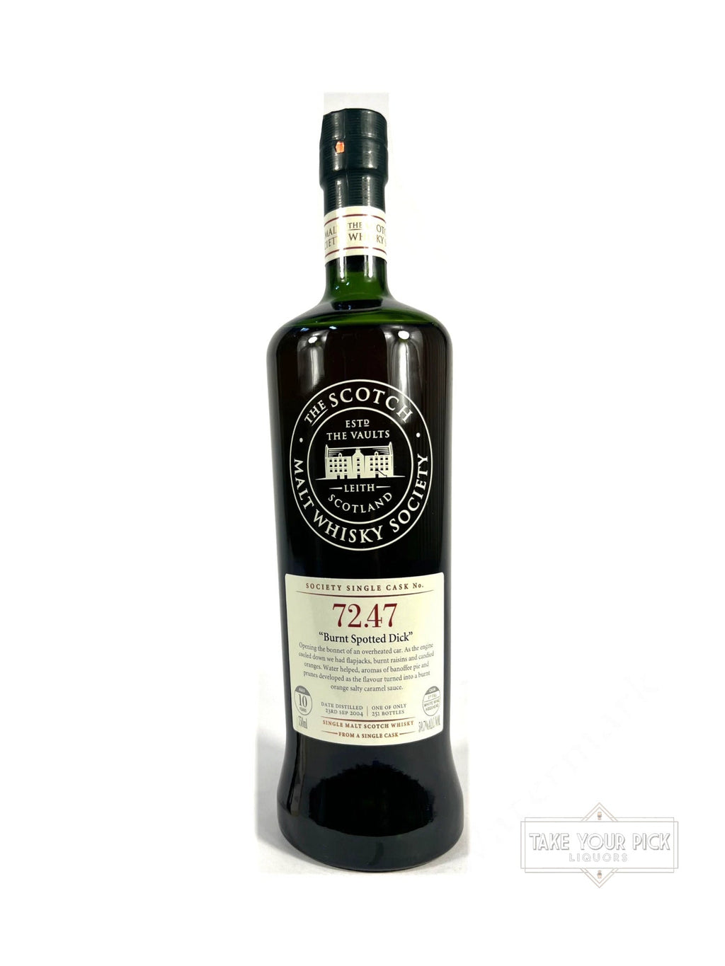SMWS 72.47 "Burnt Spotted Dick" (Miltonduff) 10-year 2015 - 119.4 Proof