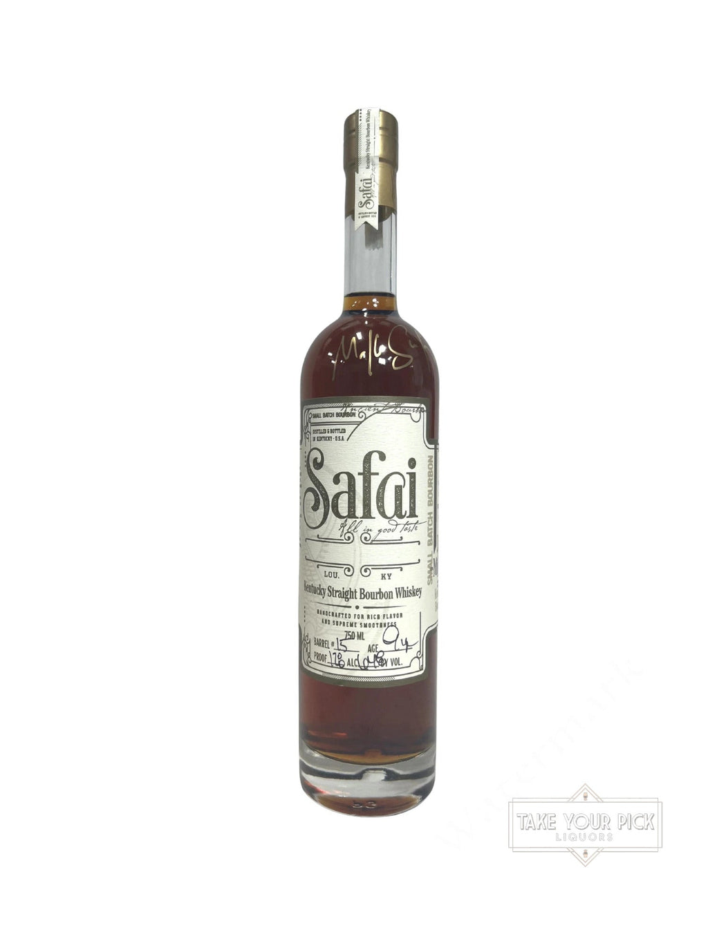 Safai Kentucky Straight Bourbon Whiskey Single Barrel (Signed by Distiller) Barrel 15