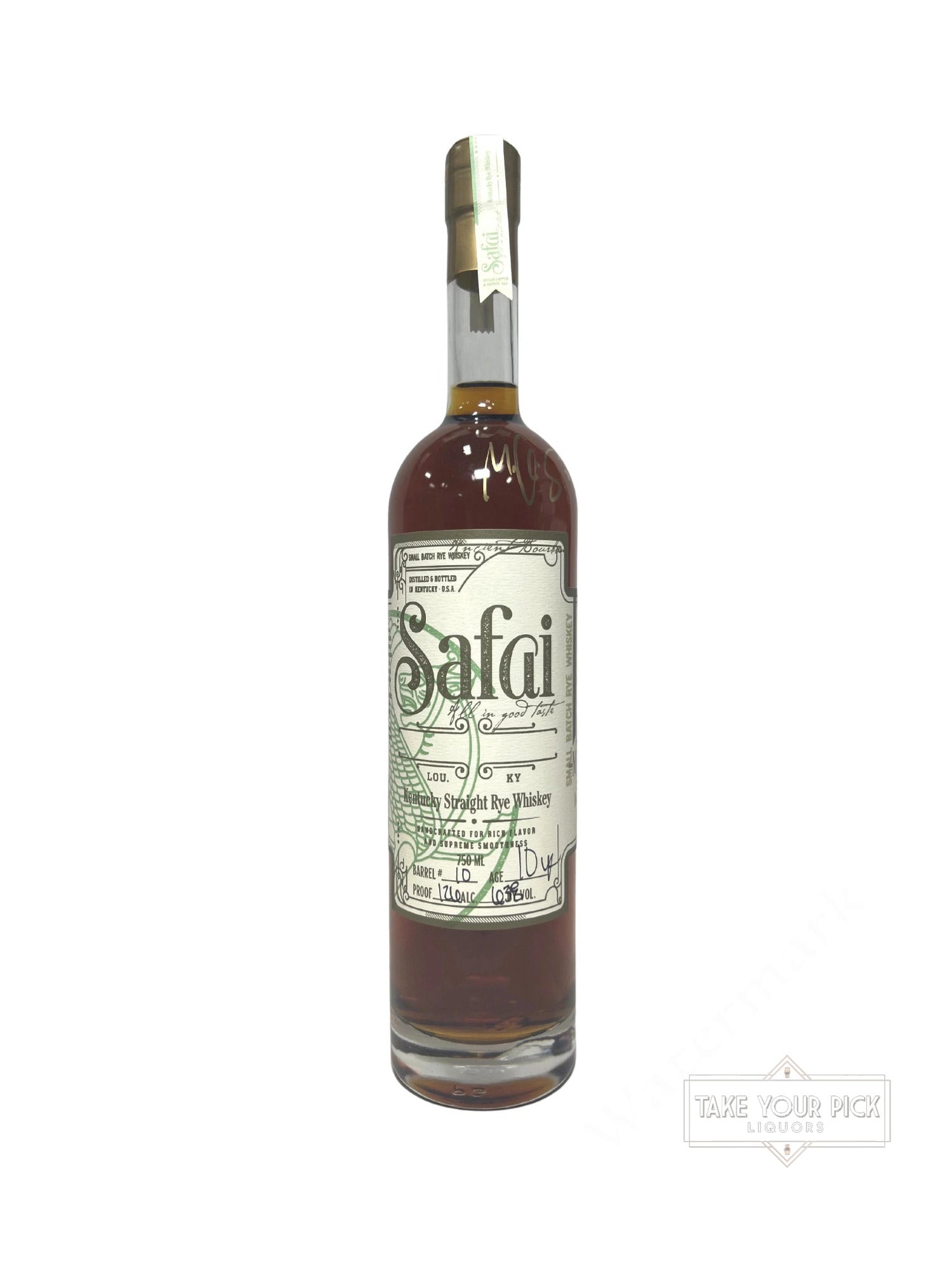 Safai Kentucky Straight Rye Whiskey (Signed By Distiller)
