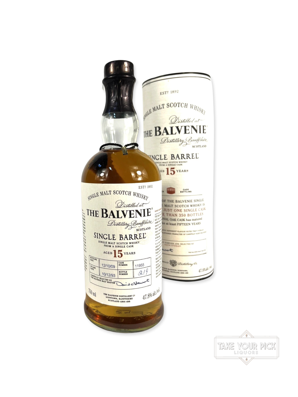 The Balvenie Single Barrel Aged 15 Years 1993–2009 - 95.6 Proof - Bottle Front