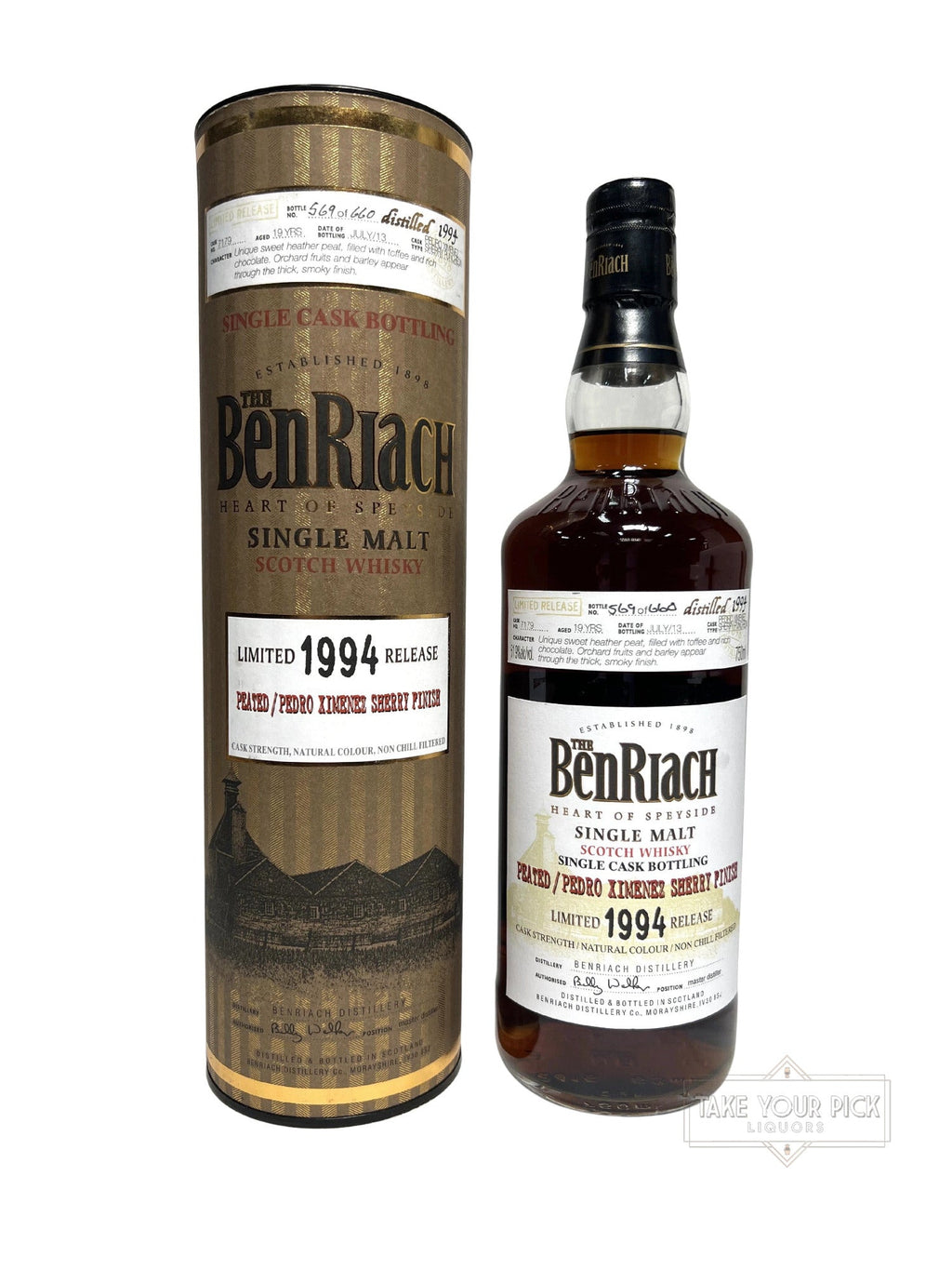 The BenRiach Single Cask Peated / Pedro Ximenez Sherry Finish 1994–2013
