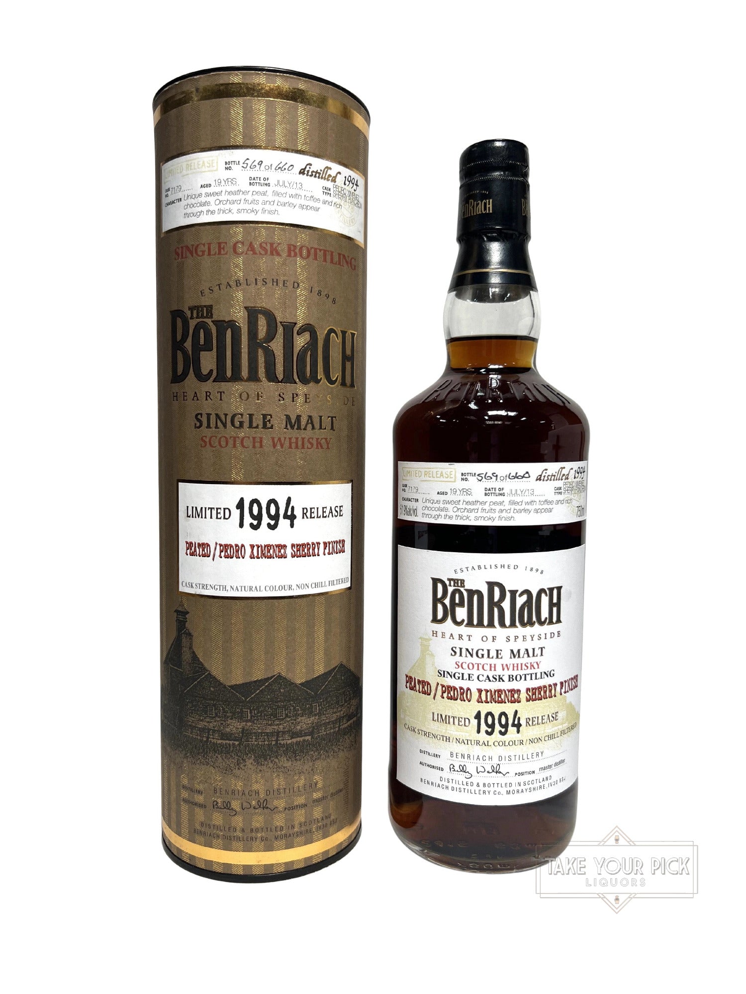 The BenRiach Single Cask Peated / Pedro Ximenez Sherry Finish 1994–2013