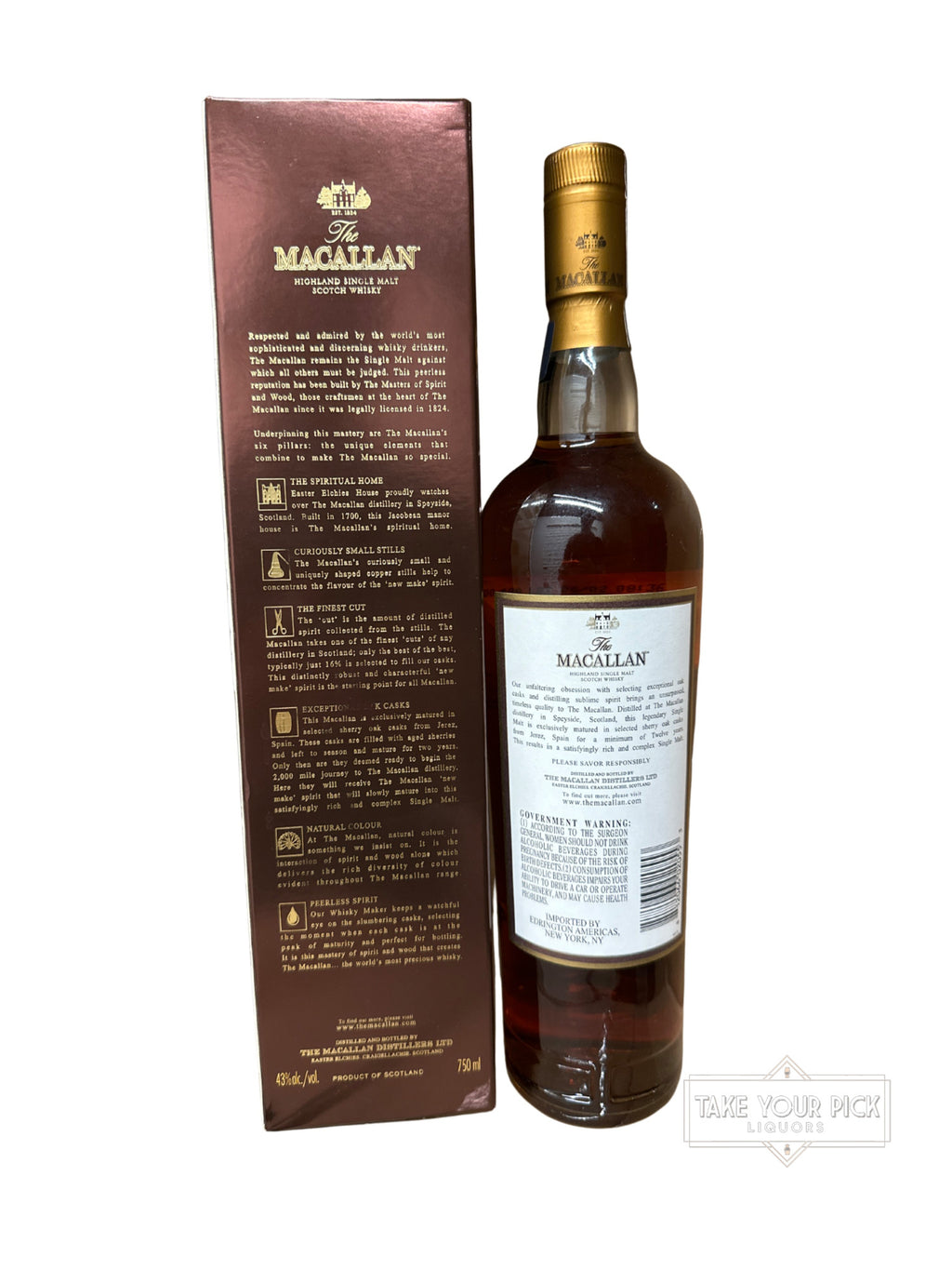 The Macallan 12 Year Highland Single Malt Scotch Whisky 86 Proof 750ml