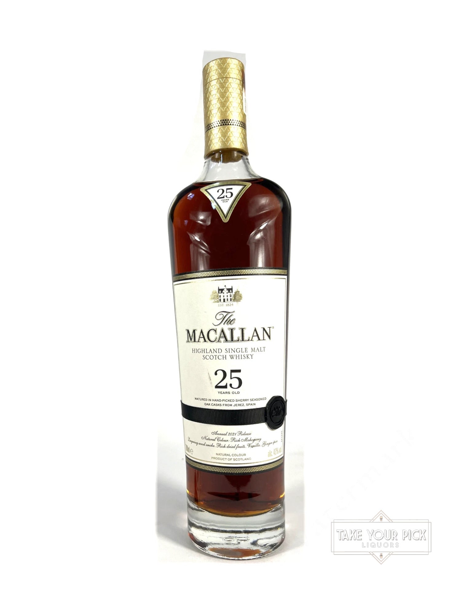 The Macallan 25-year Sherry Cask 2021 700ml (no box) - 86 Proof