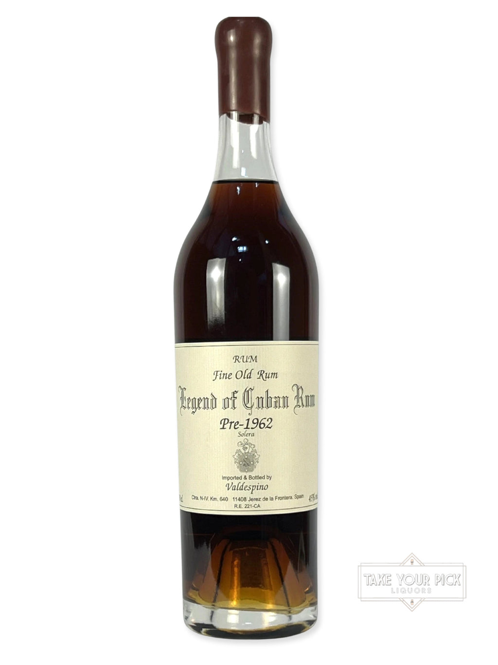 Valdespino Fine Old Rum Legend of Cuban Rum Pre-1962 Solera