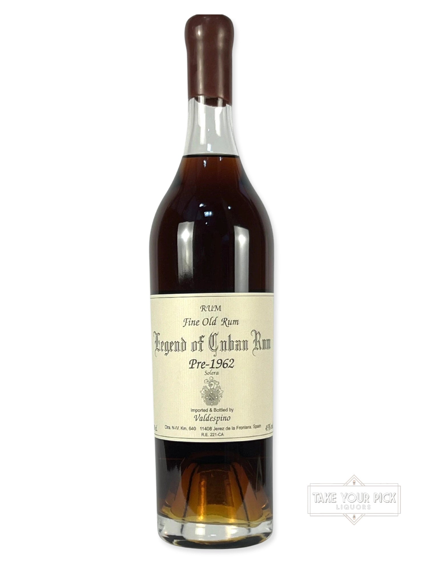 Valdespino Fine Old Rum Legend of Cuban Rum Pre-1962 Solera