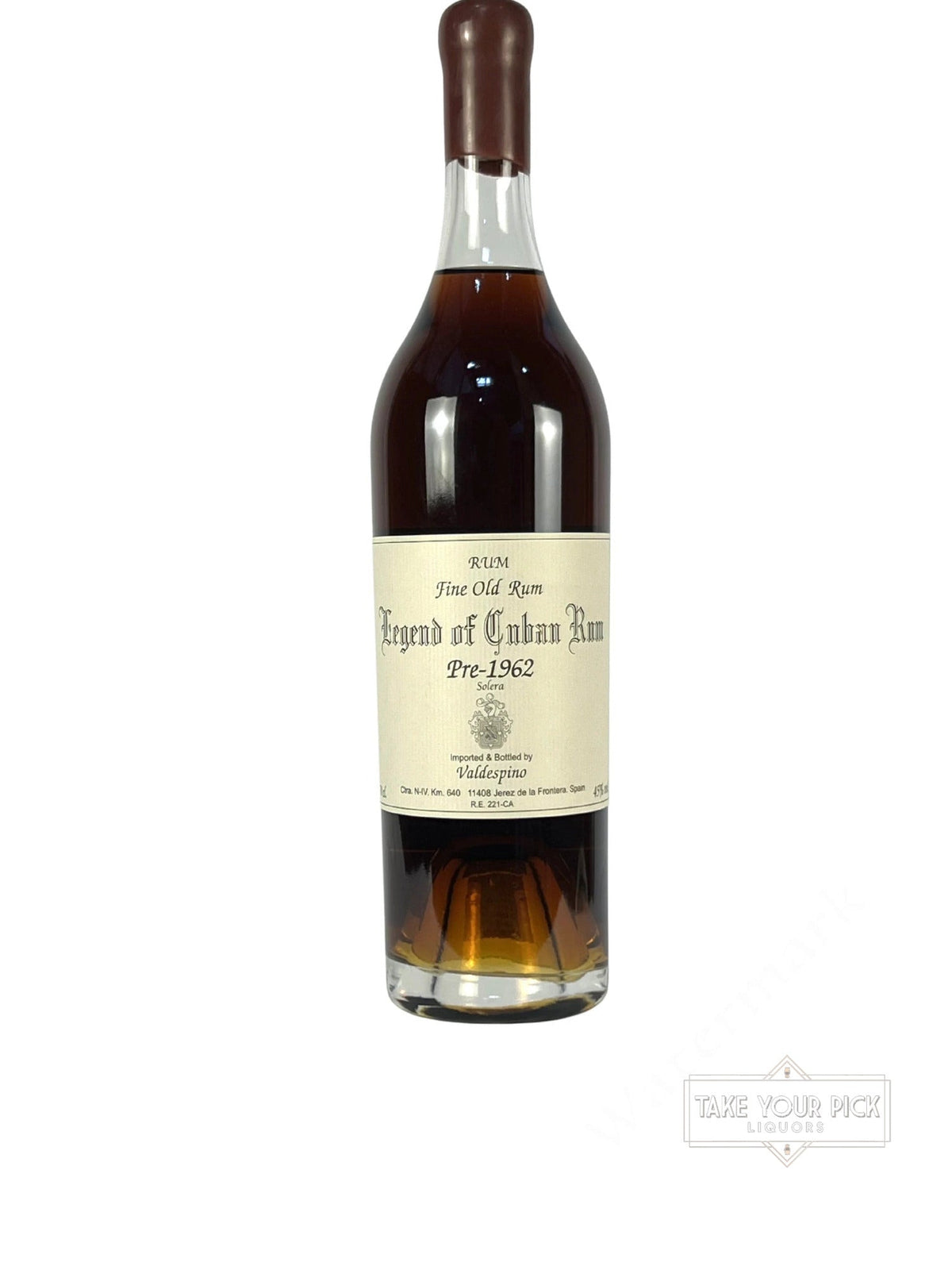 Valdespino Fine Old Rum Legend of Cuban Rum Pre-1962 Solera