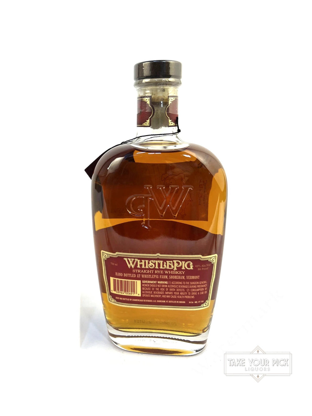 Whistlepig Old World Cask Finish Rye private pick for LFG - 86 Proof