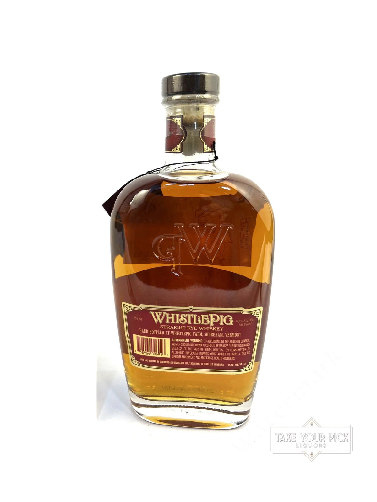 Whistlepig Old World Cask Finish Rye private pick for LFG - 86 Proof