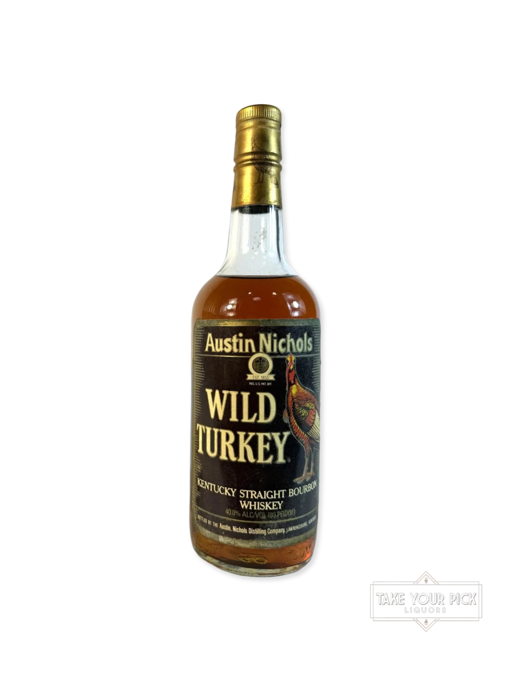 Wild Turkey Brown Label 80pf. 1991 - 80 Proof - Bottle Front