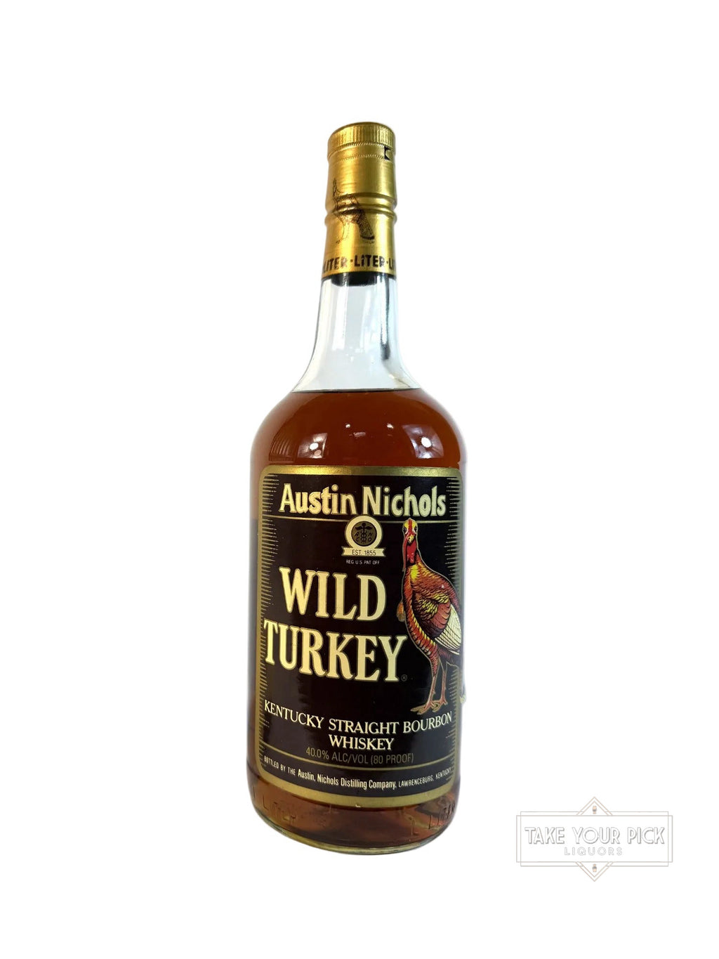 Wild Turkey Brown Label 80pf. 1995 Liter - 80 Proof