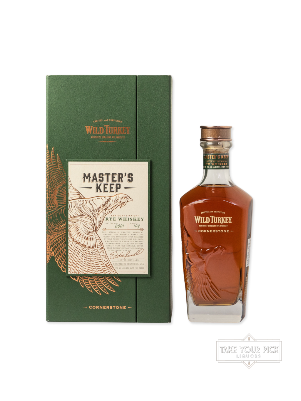 Wild Turkey Master's Keep Cornerstone Rye with box - 109 Proof - Bottle Front