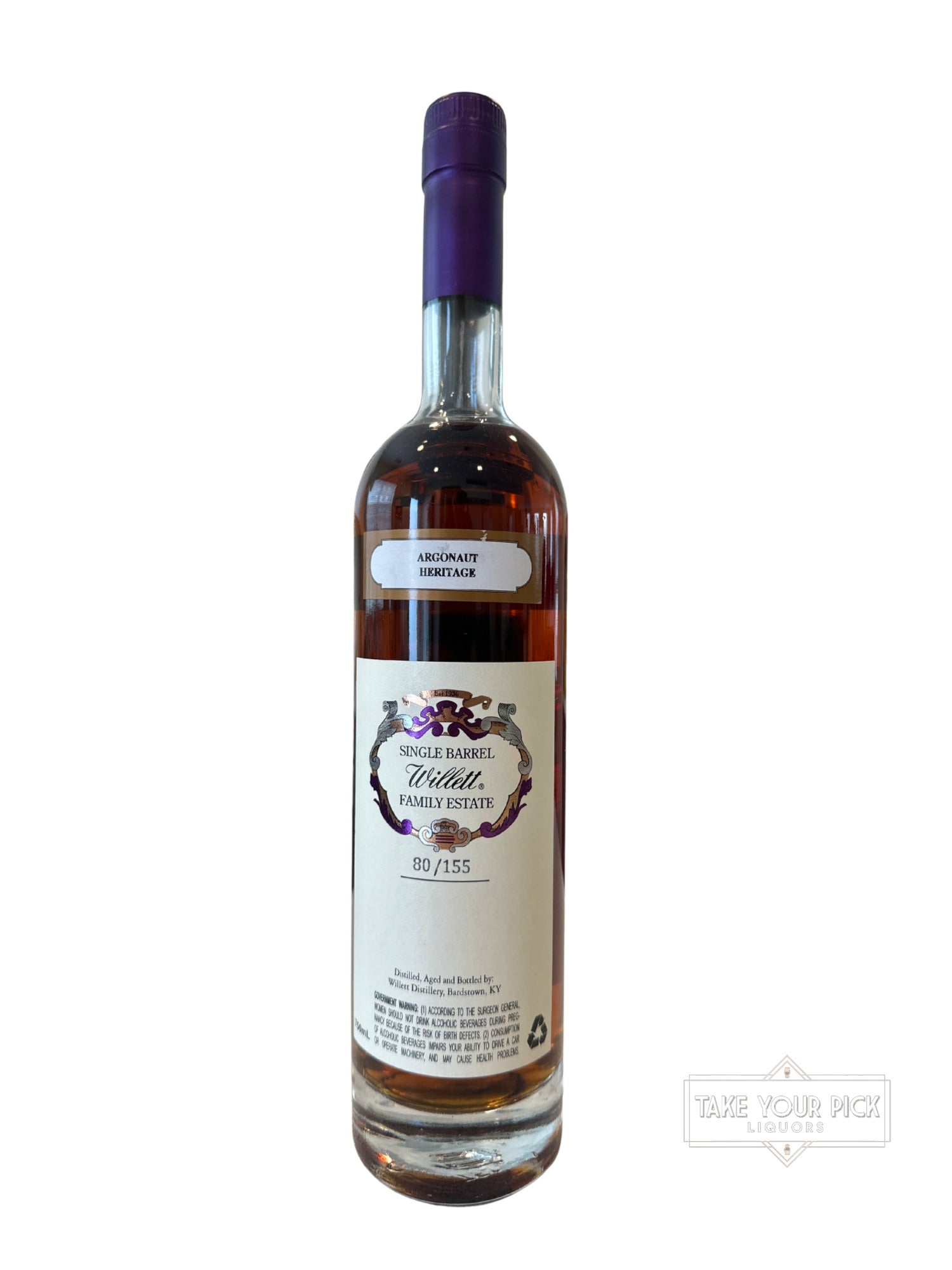 Willett Argonaut Heritage Willett Family Estate Bottled Single Barrel Bourbon 123.8 Proof 750ml