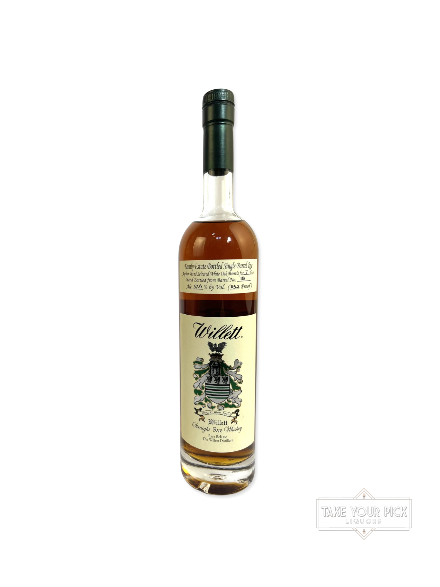 Willett Family Estate Single Barrel Rye 7-year - 115.2 Proof - Bottle Front