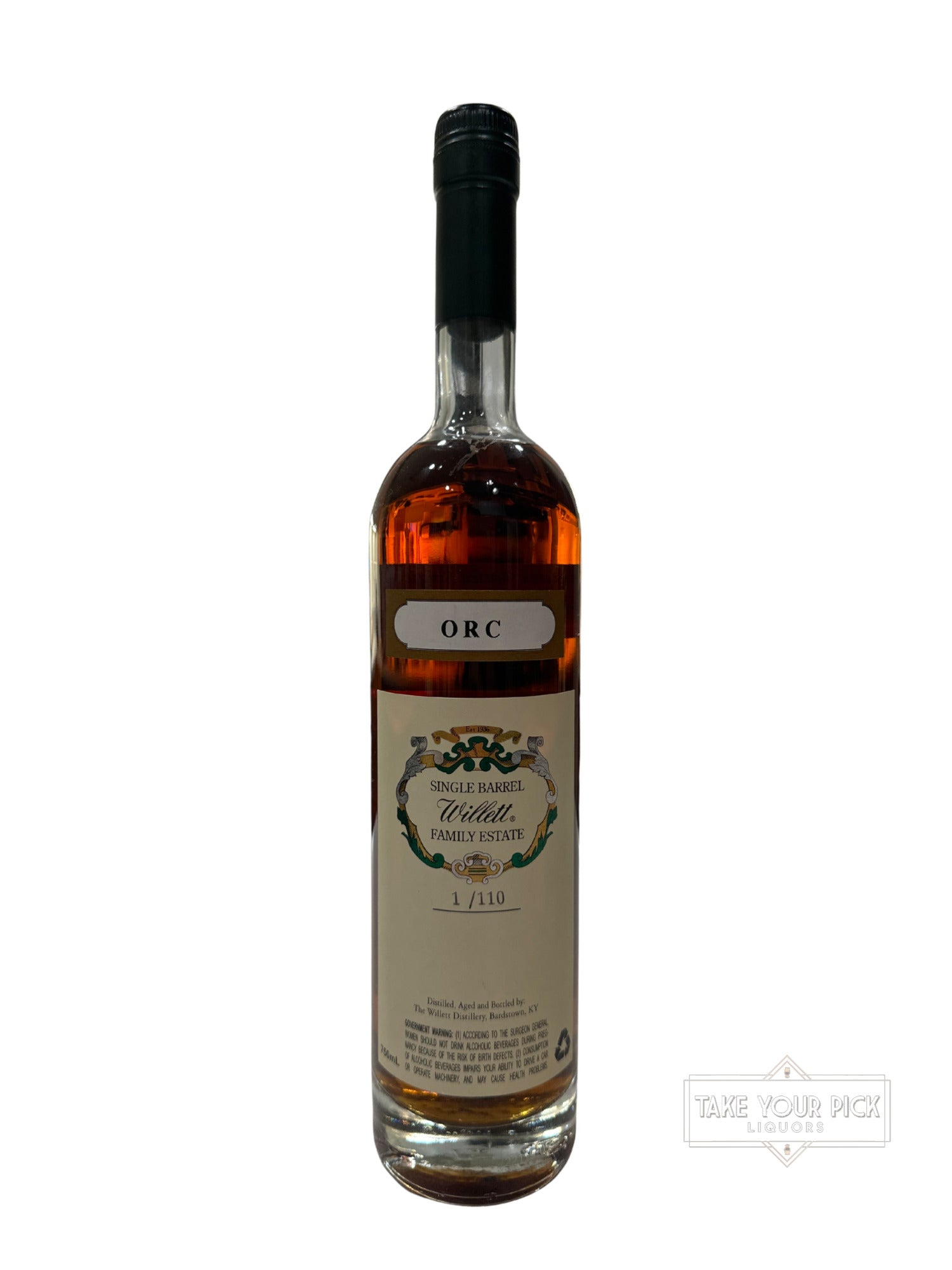 Willett ORC Family Estate Bottled Single Barrel Rye 117.6 Proof 750ml