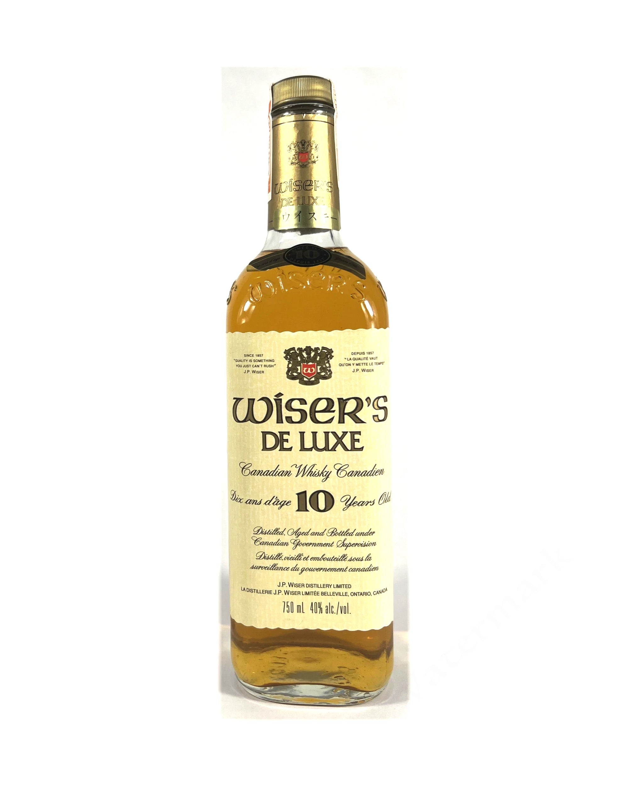 Wiser's 10-year (1980's?) - 80 Proof - Bottle Front