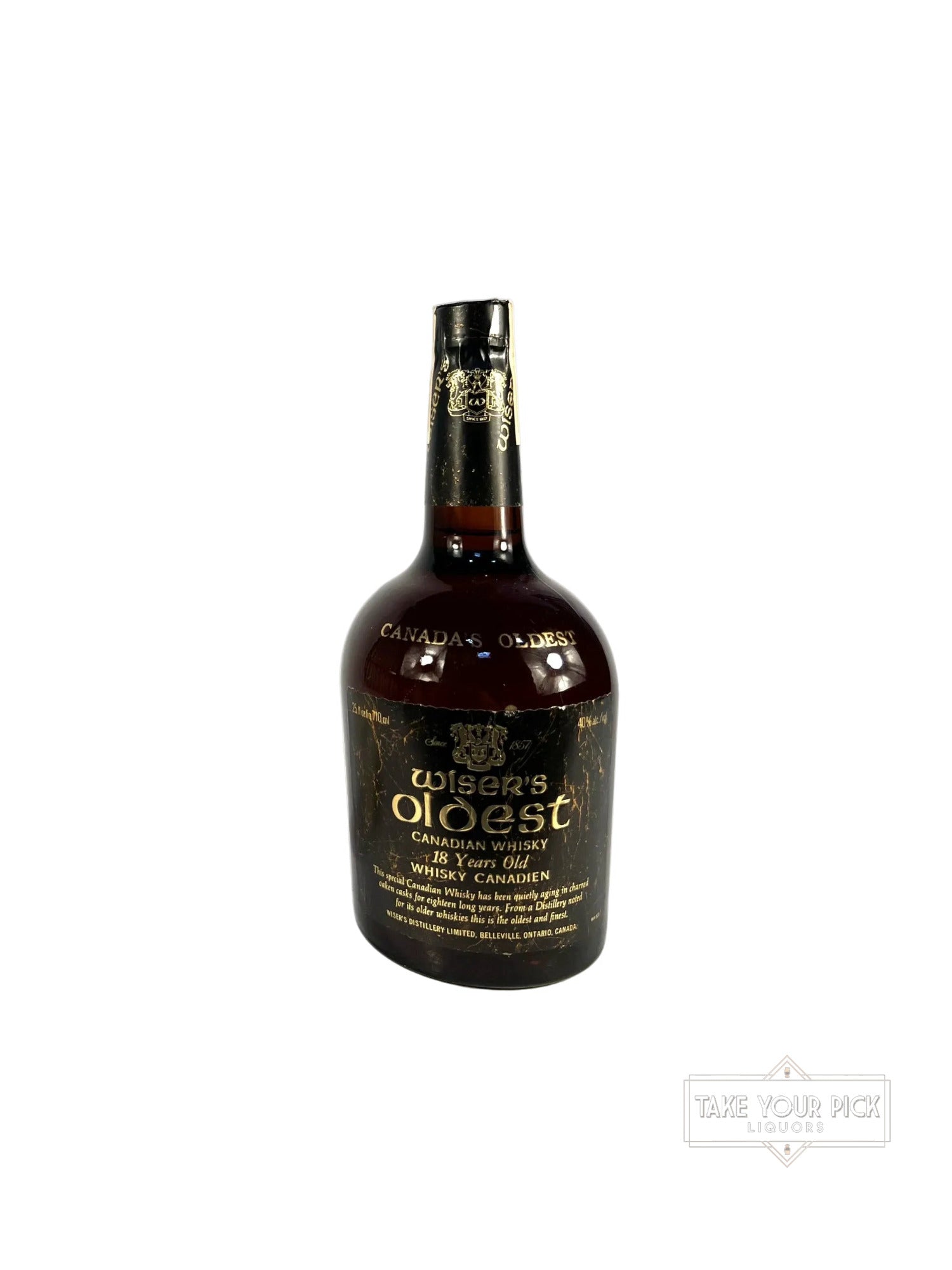 Wiser's Oldest 18-year 1978 - 80 Proof