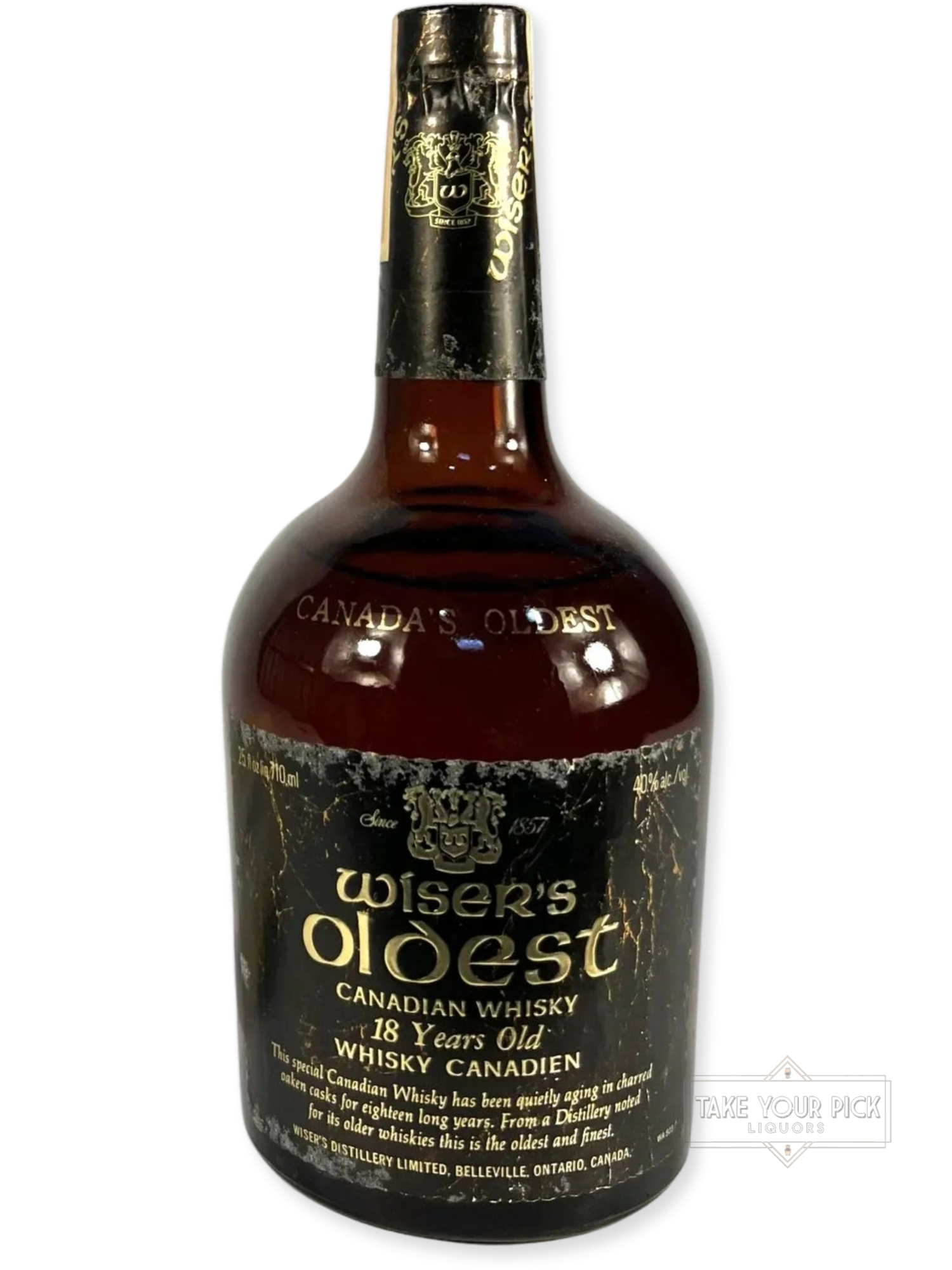 Wiser's Oldest 18-year 1979 - 80 Proof - Bottle Front