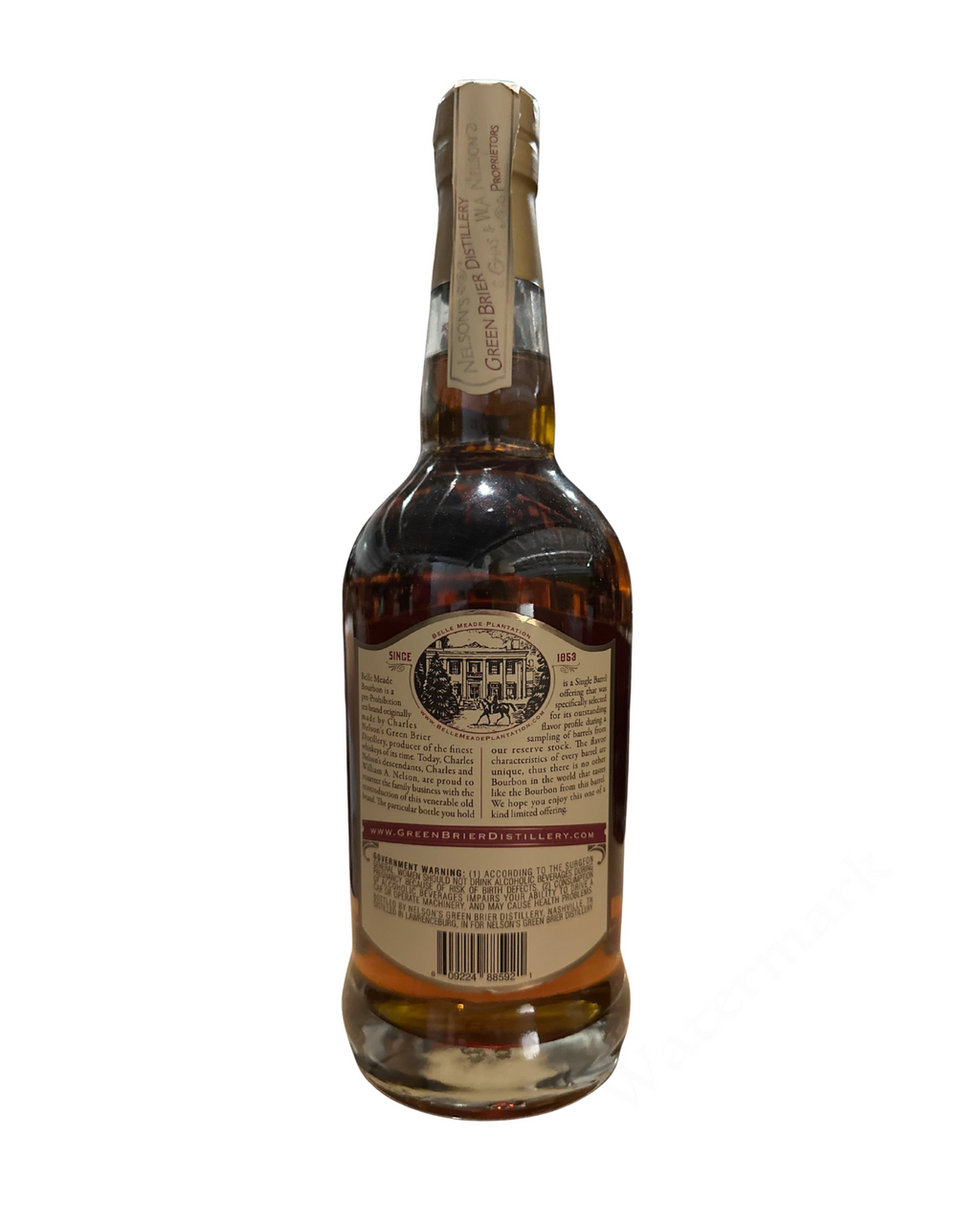 2014 Belle Meade Sour Mash Straight Bourbon Whiskey Single Barrel 9 109.1 Proof