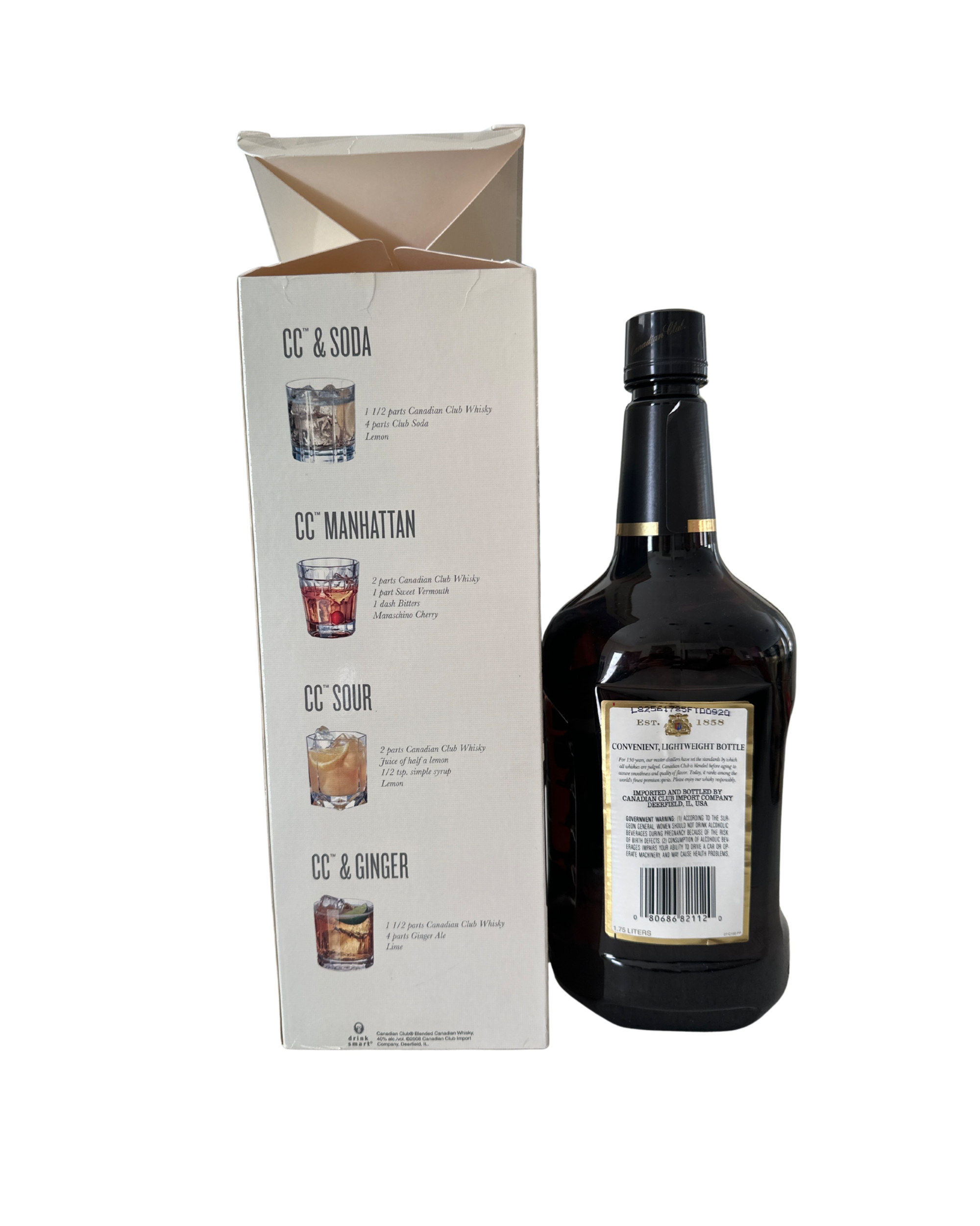 2008 Canadian Club Whisky 80 Proof 1.75ml