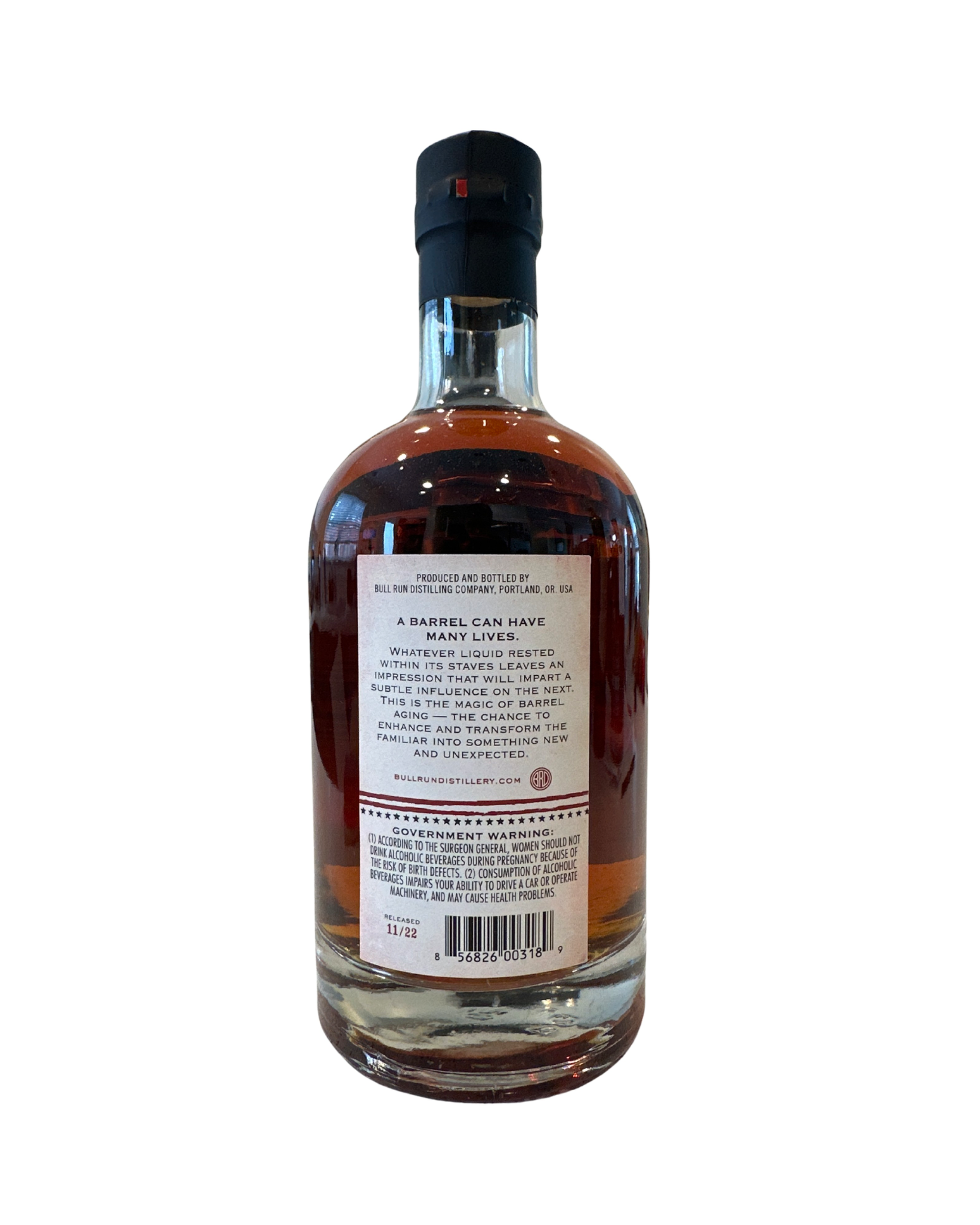 2022 Bull Run American Whiskey Aged 15 Years Pinot Noir Cask 97.78 Proof 750ml