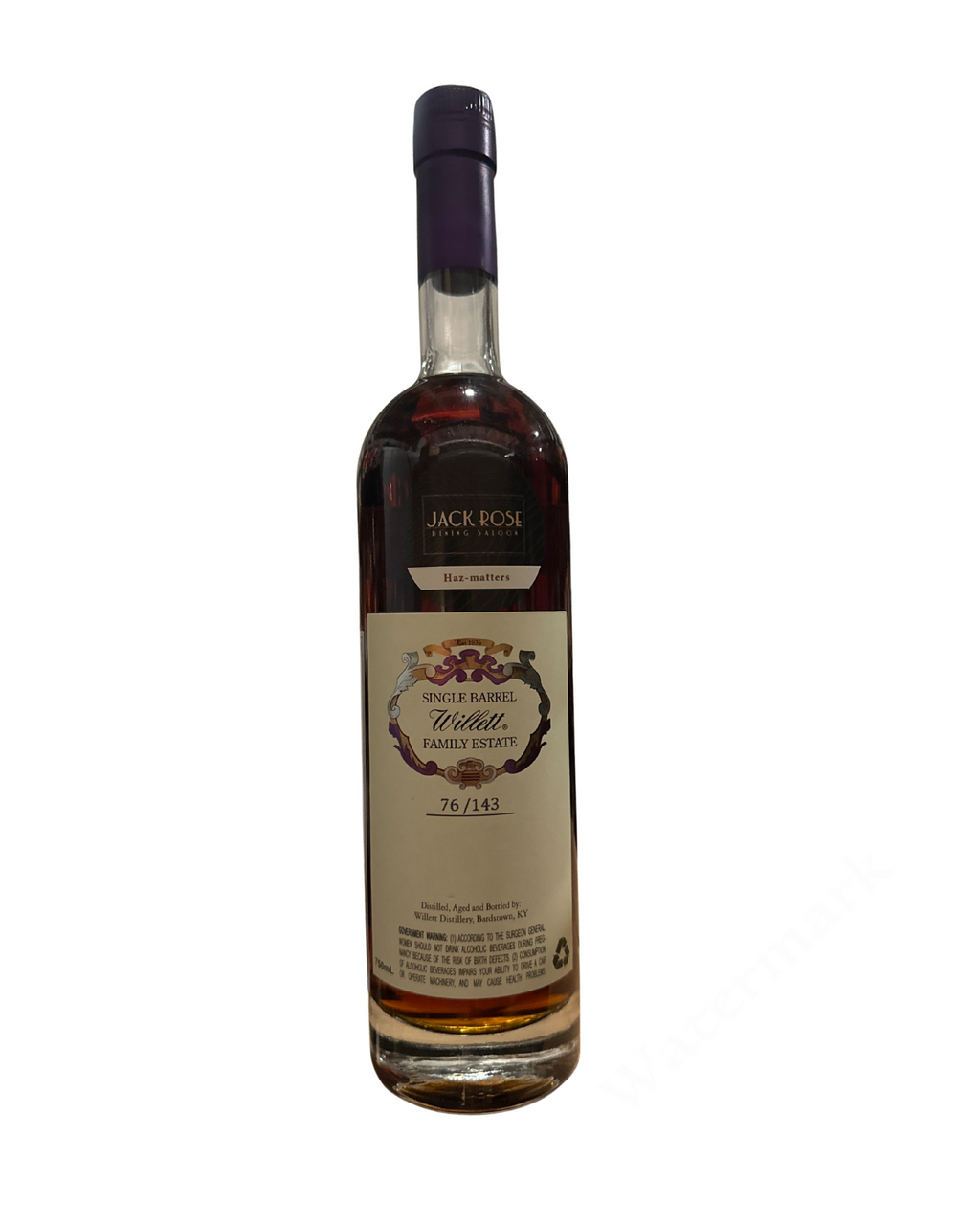 Willett Haz-matters Willett Jack Rose Dining Saloon Haz-matters Family Estate Bottled Single Barrel Bourbon 148.0 Proof