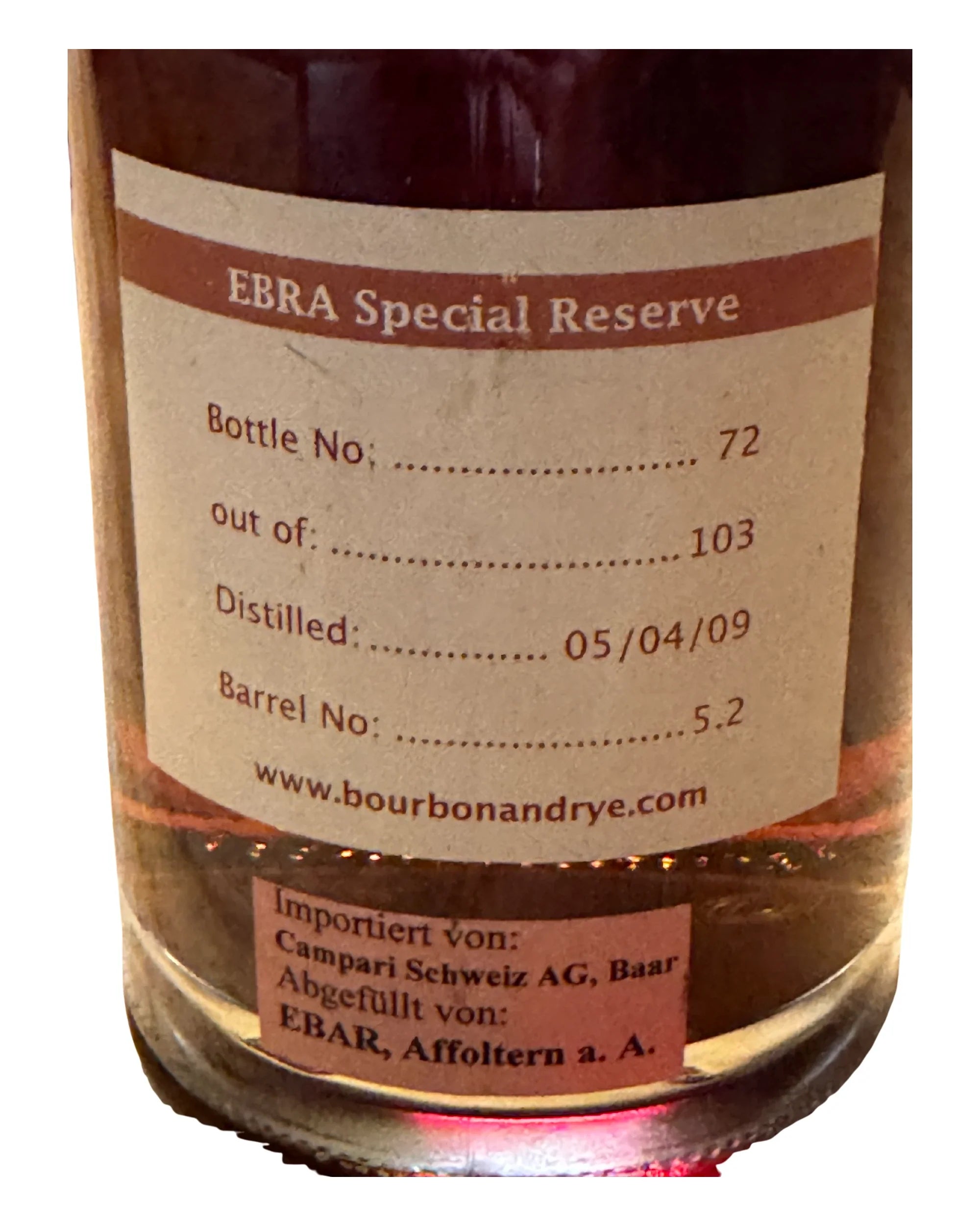 2009 Wild Turkey Kentucky Straight Bourbon Whiskey EBRA Selection One Year Double Oak Single Barrel 105.9 Proof 750ml