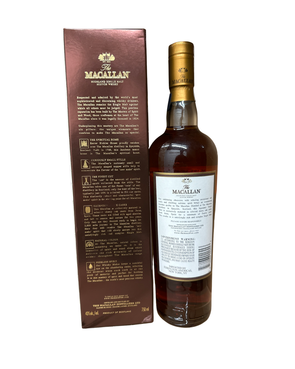 The Macallan 12 Year Highland Single Malt Scotch Whisky 86 Proof 750ml