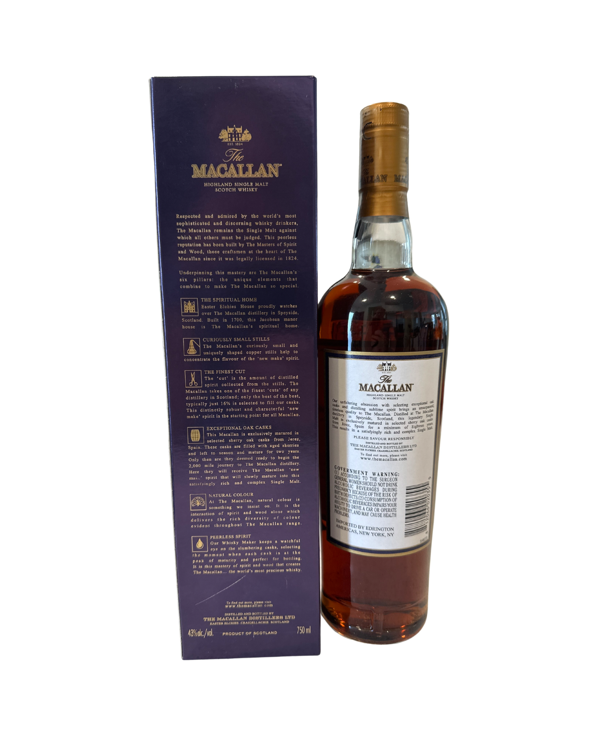 1996 The Macallan 18 Year Sherry Single Malt Scotch Whisky 86 Proof 750ml