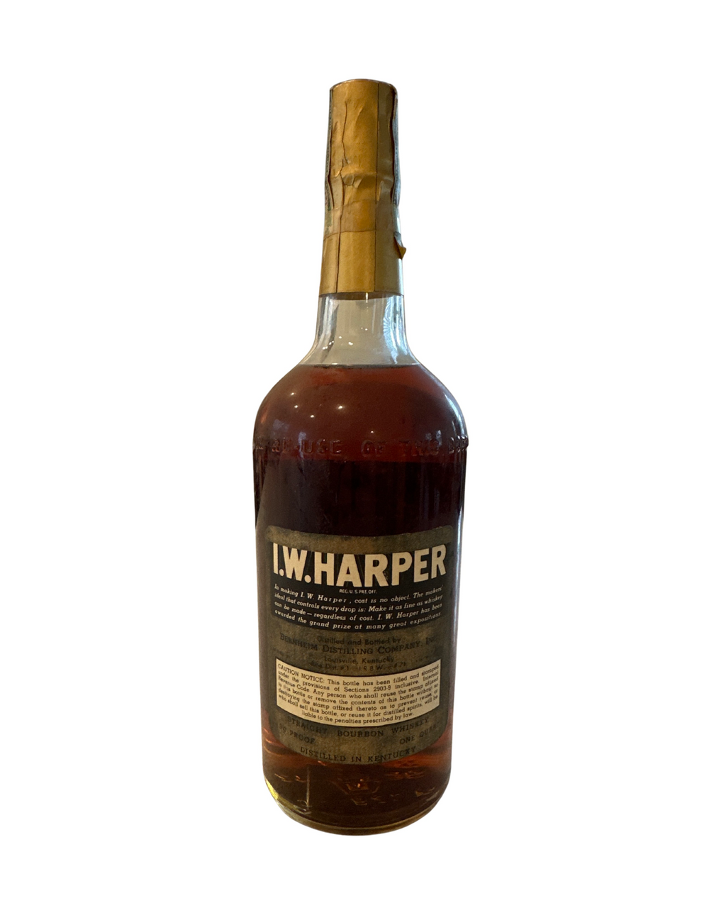 1943 Bernheim Distilling I.W. Harper Kentucky Straight Bourbon Whiskey 100 Proof 1.0 Quart 100 Proof 1000ml