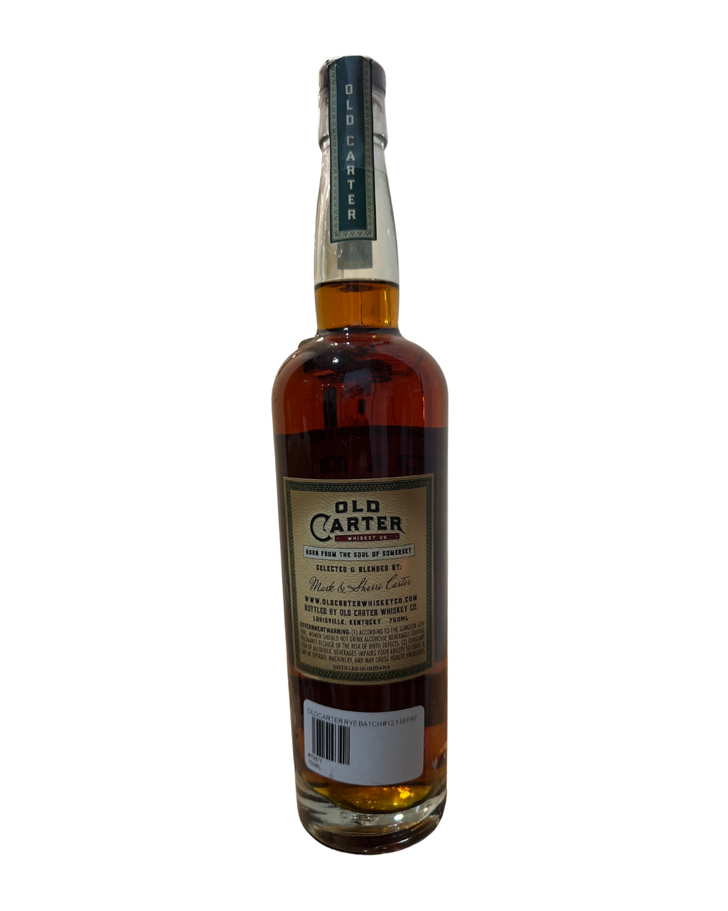 Old Carter Straight Rye Whiskey 116 Proof 750ml Batch 12