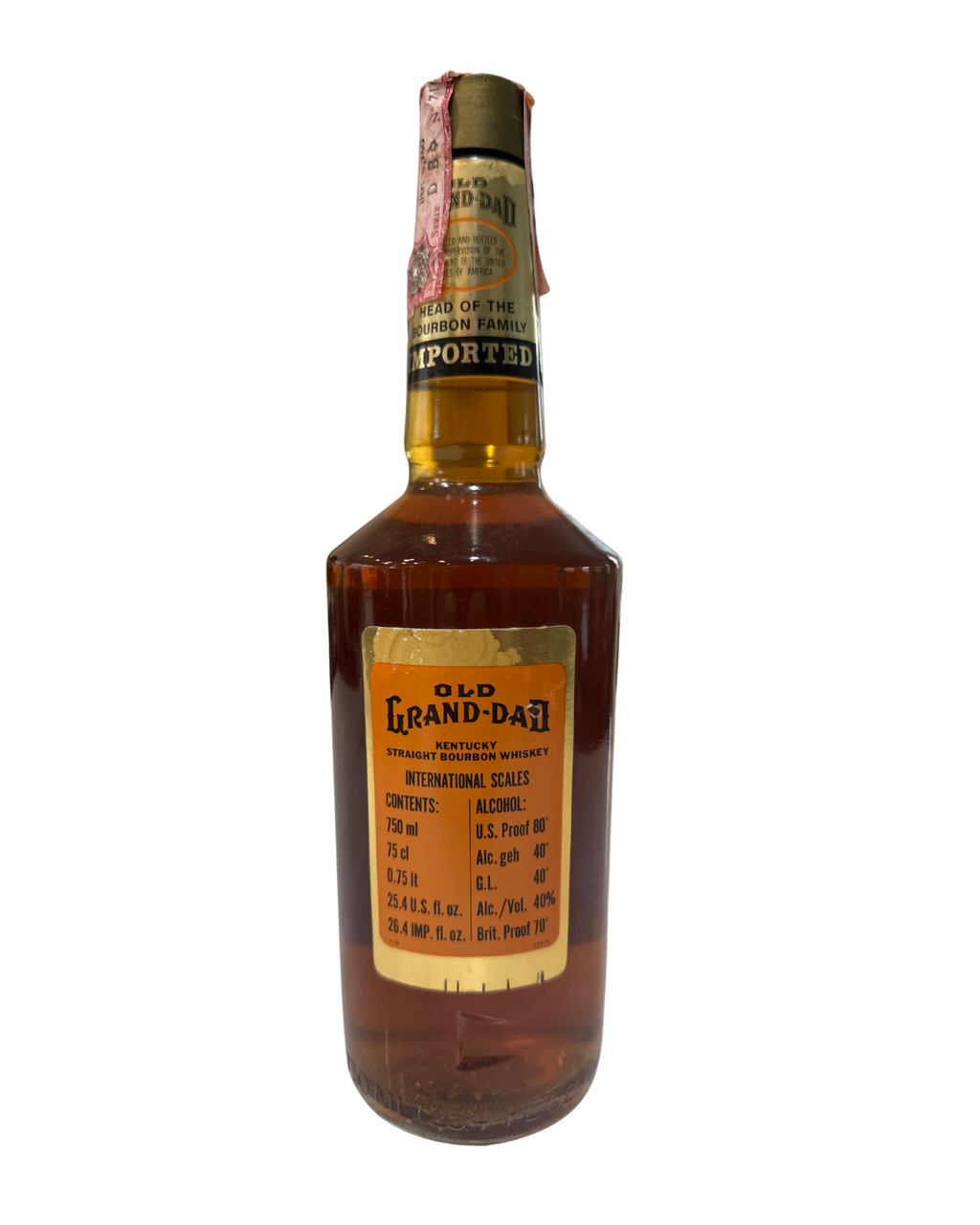1977 Old Grand-Dad Kentucky Straight Bourbon Whiskey 80 Proof 750ml