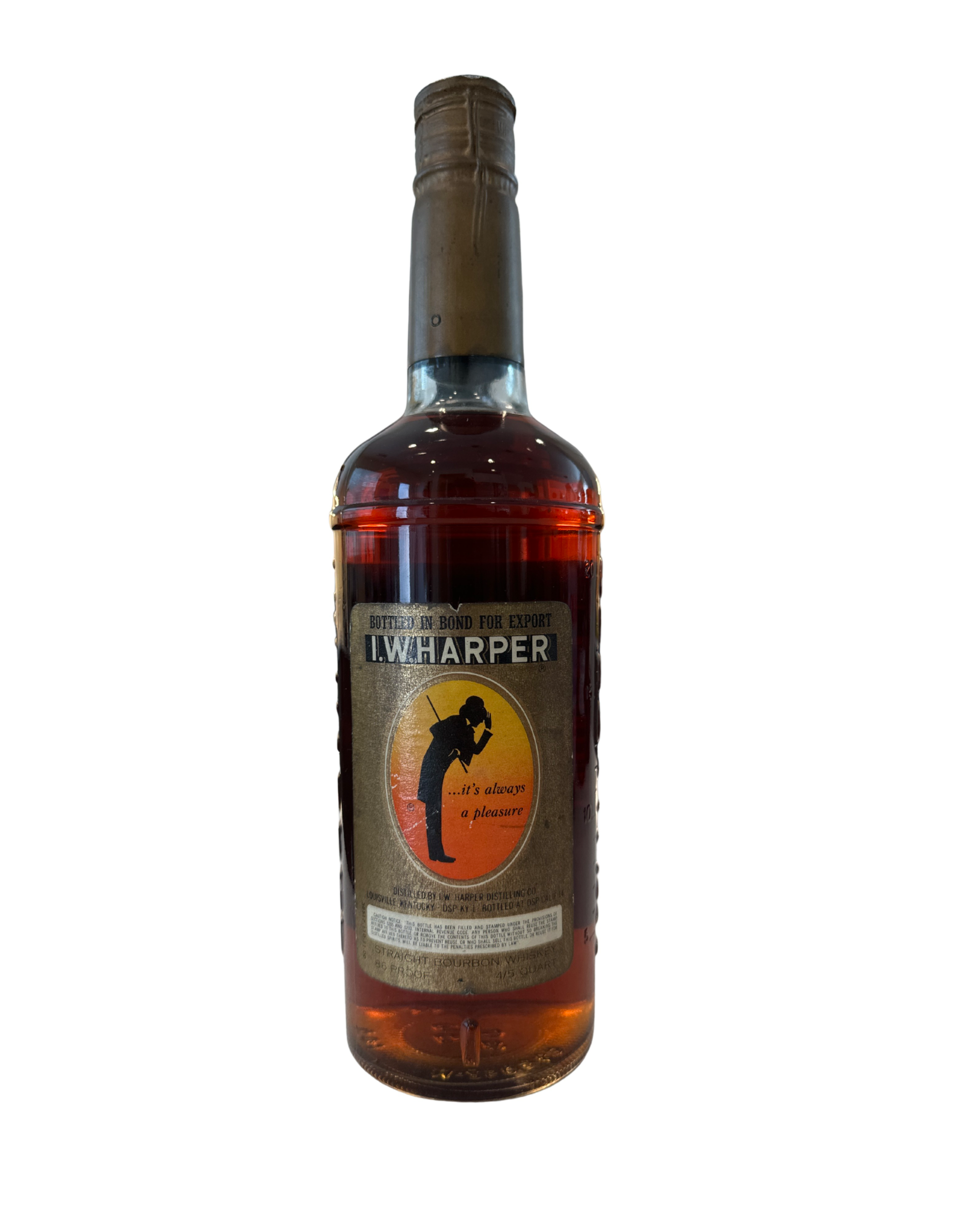 1966 I.W. Harper Distilling Company I.W. Harper Kentucky Straight Bourbon Whiskey 86 Proof 4/5th quart