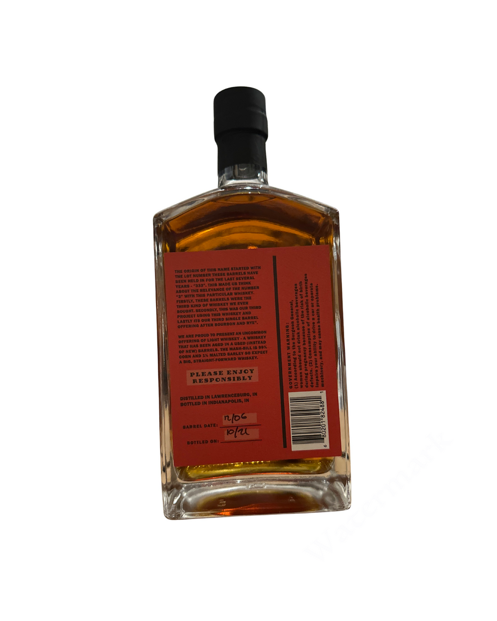 2021 Triple Down Light Whiskey Single Barrel 137.6 Proof