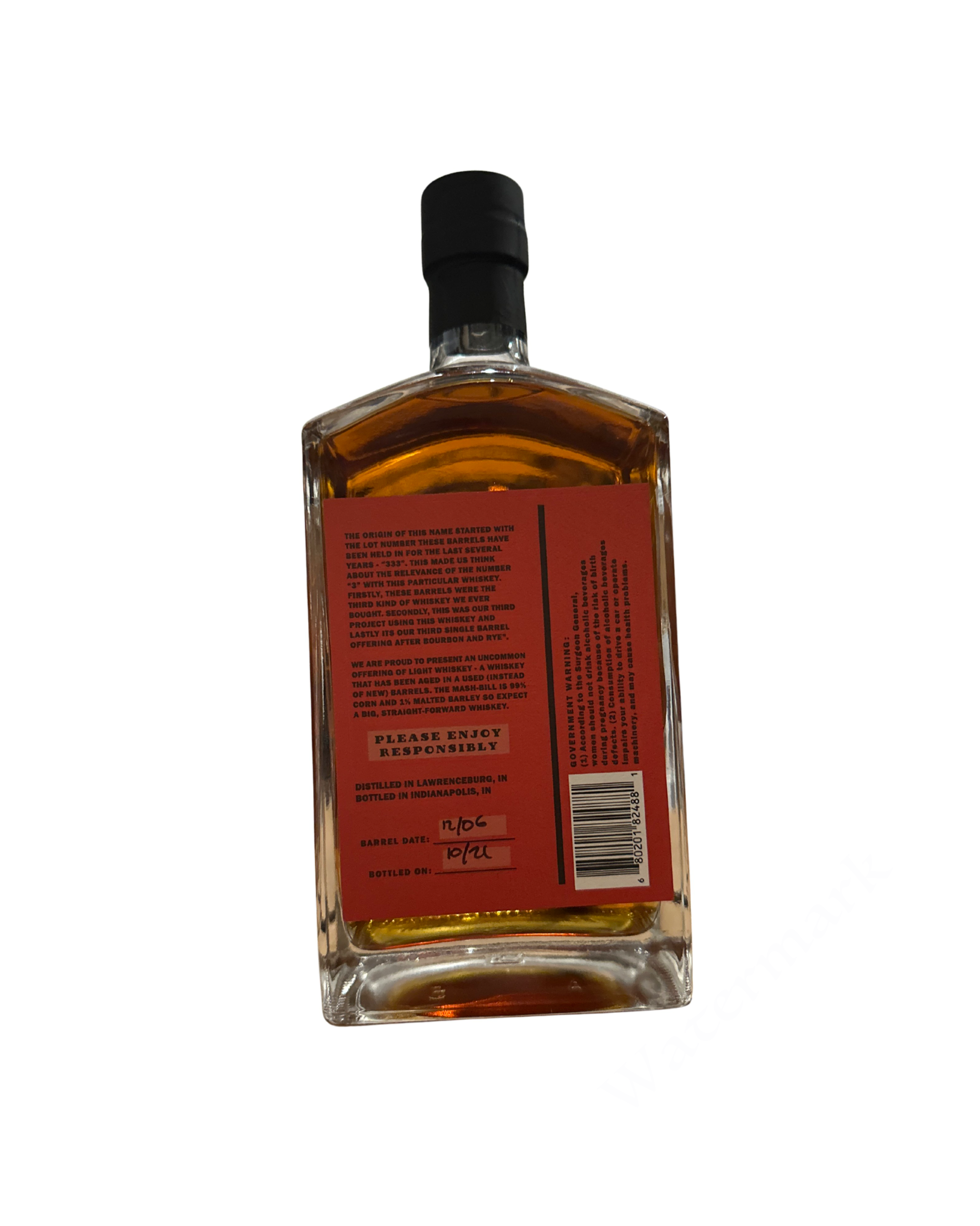 2021 Triple Down Light Whiskey Single Barrel 137.6 Proof