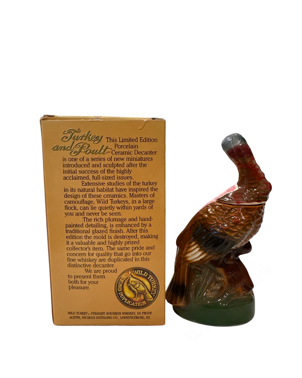 1983 Austin, Nichols Distilling Co. Wild Turkey "Turkey and Poult" Miniature Decanter 101 Proof 50ml