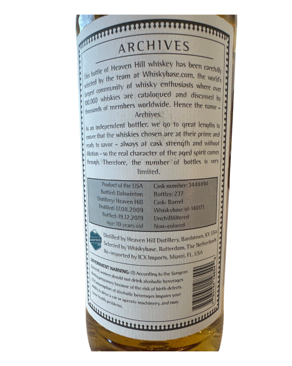 2019 Heaven Hill Distillery Archives American Whiskey 129.0 Proof 750ml